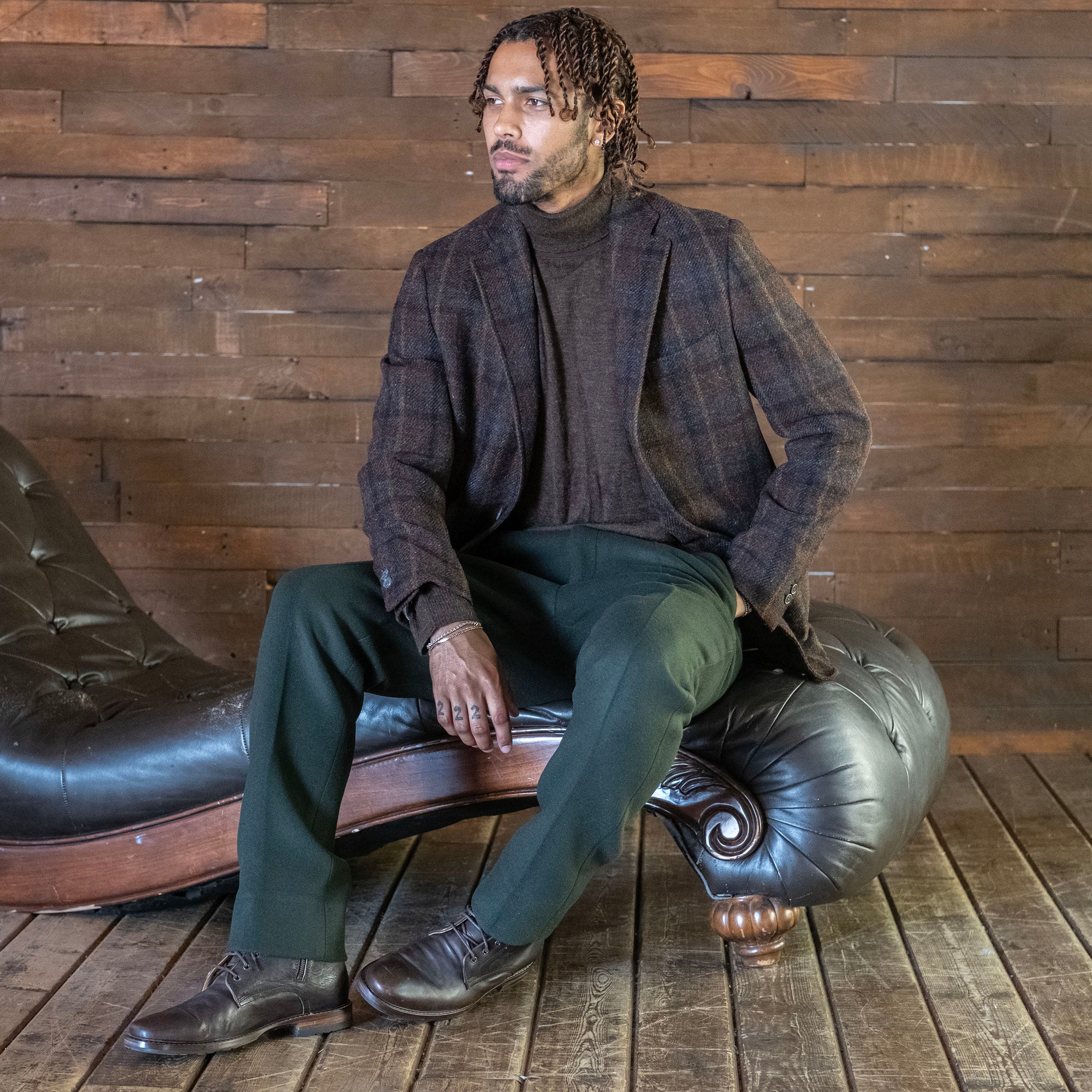 Sample Sale: Taylor Trouser in Alpine Loden Wool Sz Size 32 (