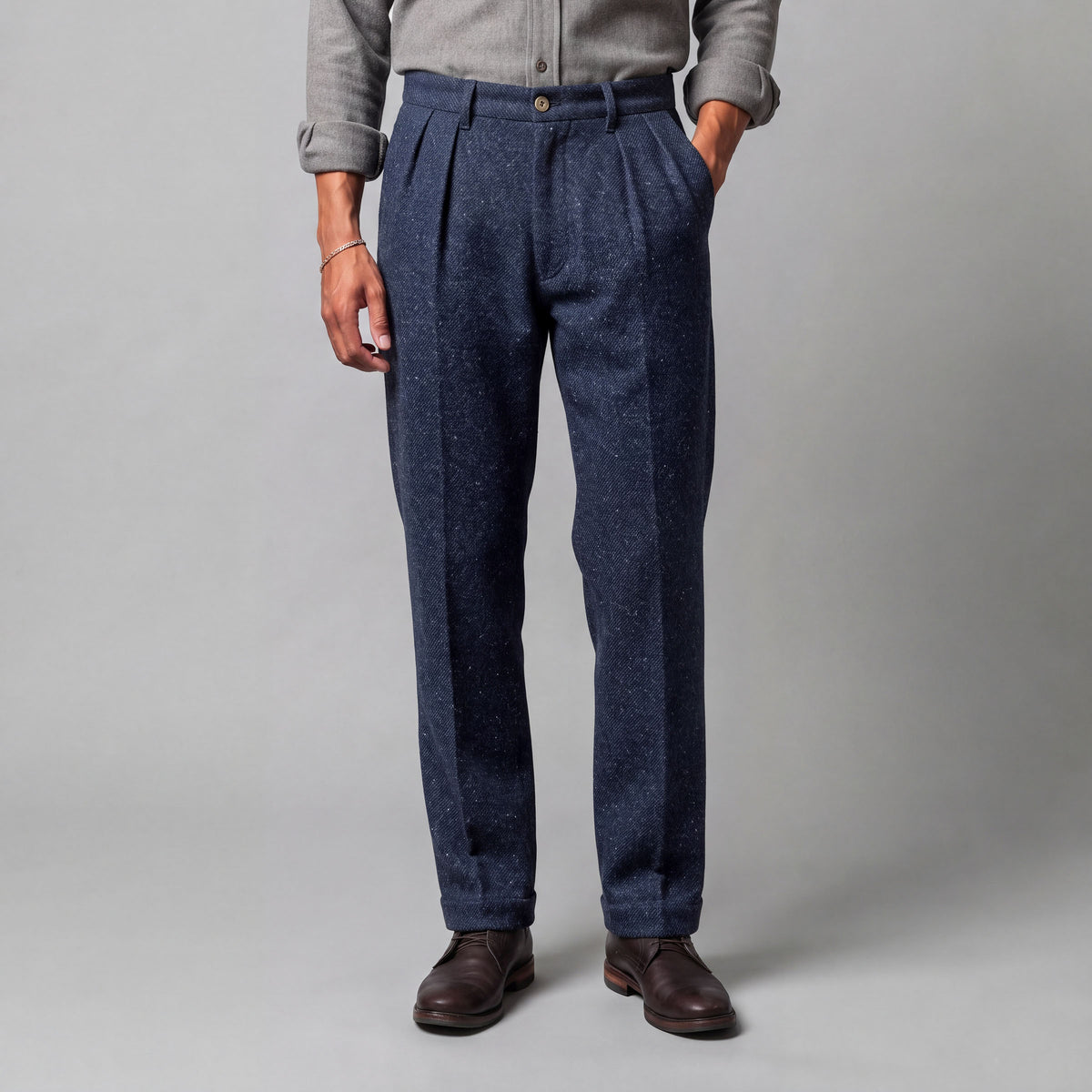 McKinley Pleated Easy Fit Chinos in Tweeds & Cottons