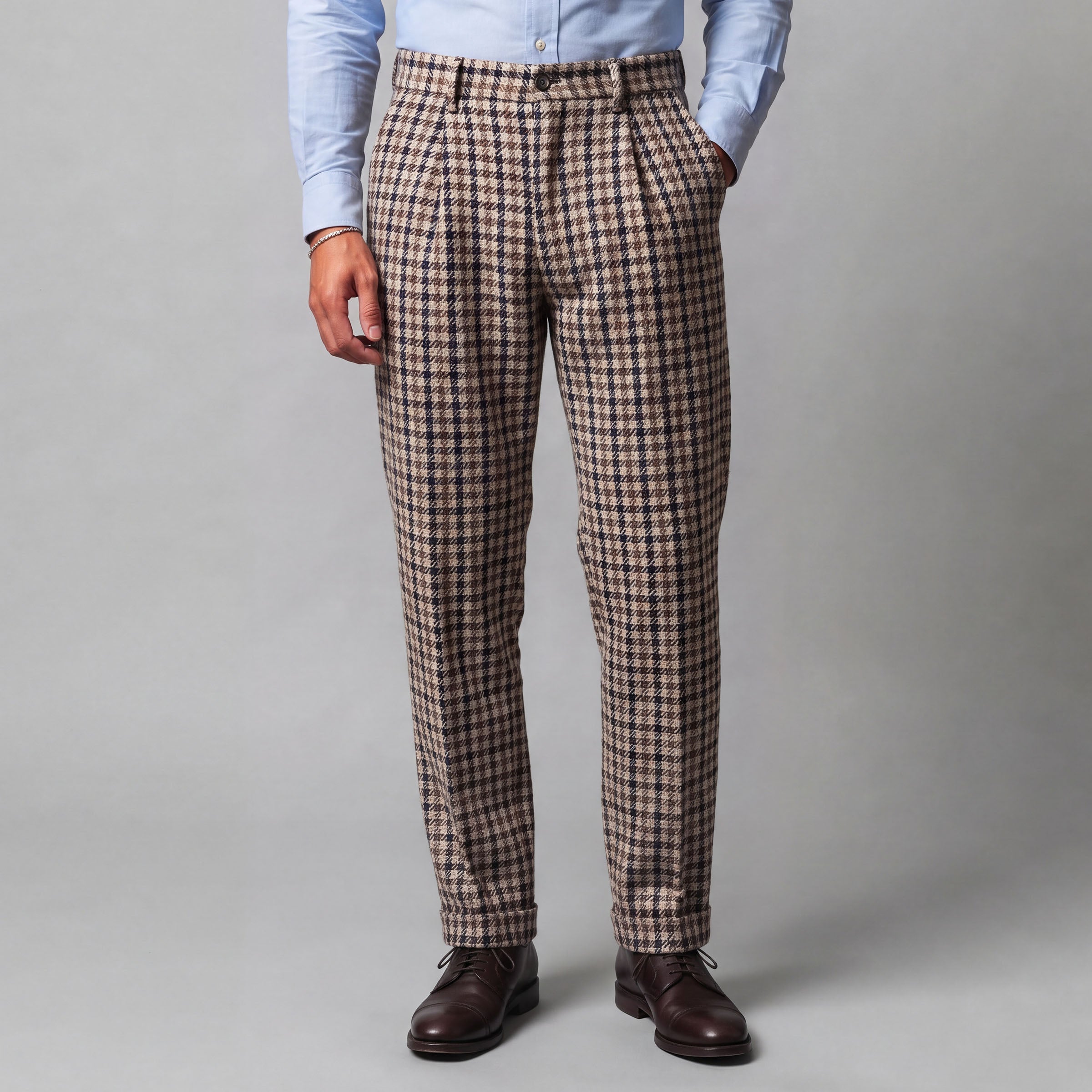 McKinley Pleated Easy Fit Chinos in Tweeds & Cottons