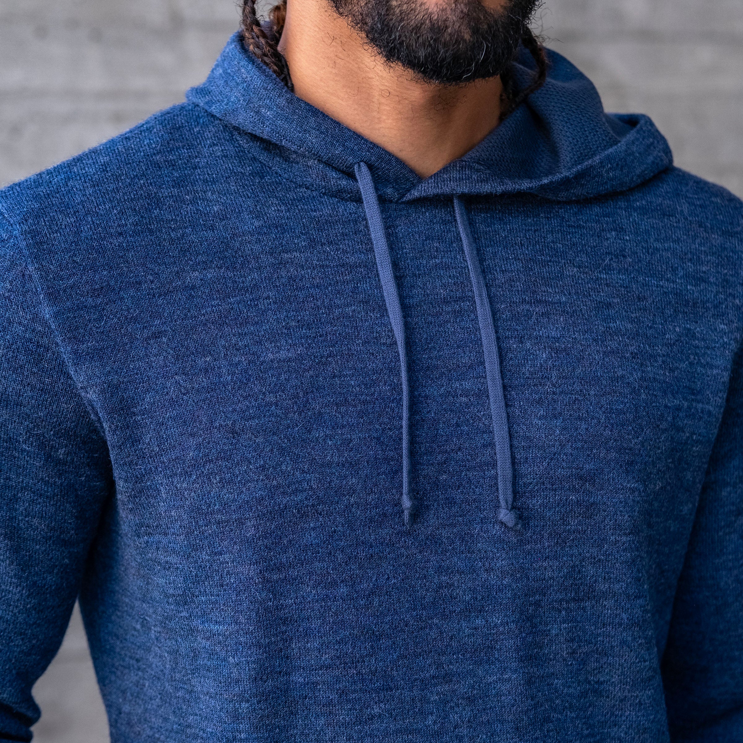 Hooded 2-Ply Sweatshirt in Baby Alpaca and Pima Cotton
