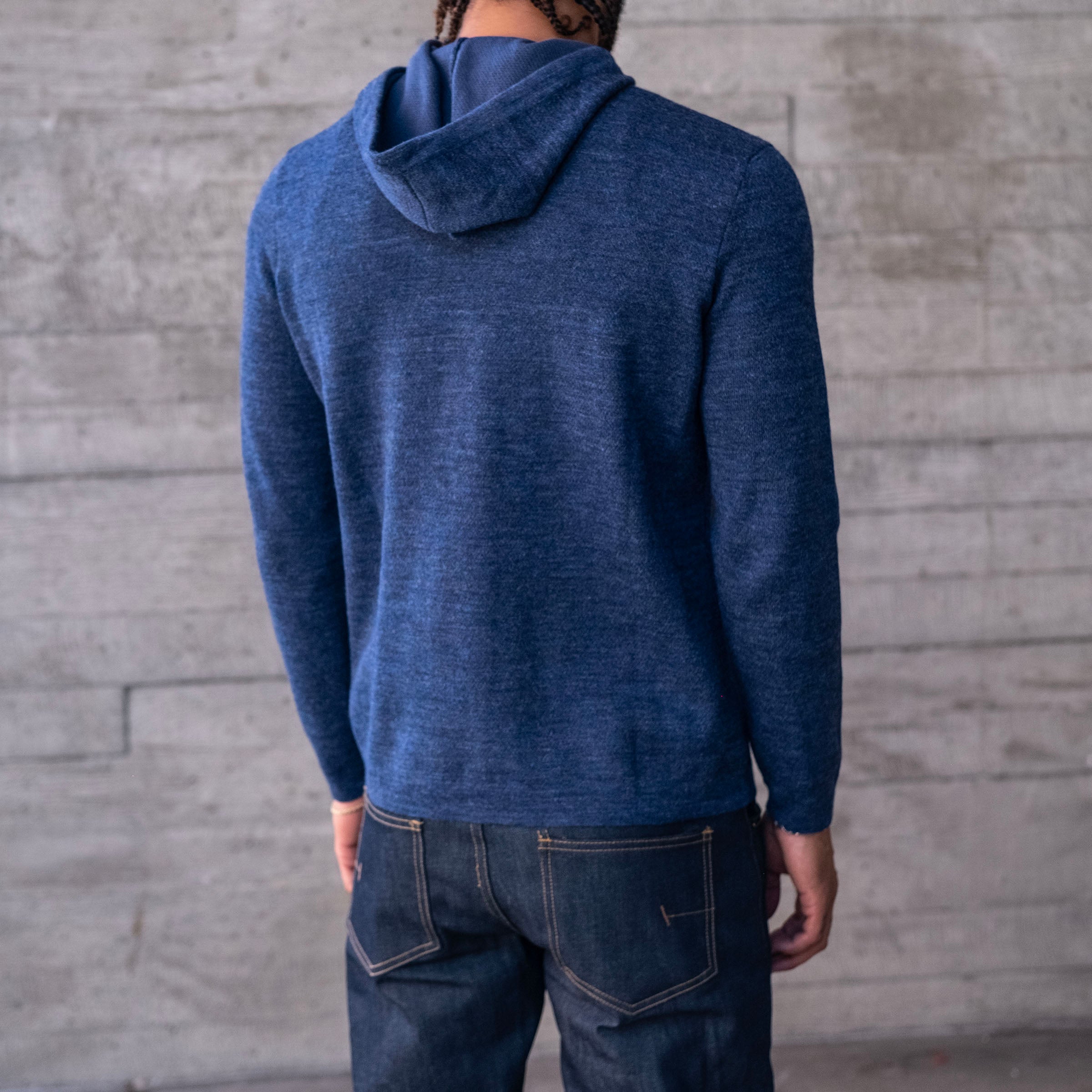 Hooded 2-Ply Sweatshirt in Baby Alpaca and Pima Cotton