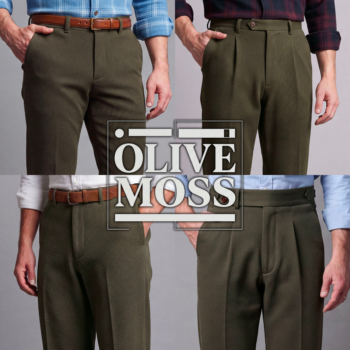 Custom Trousers in Japanese Olive Moss Sashiko