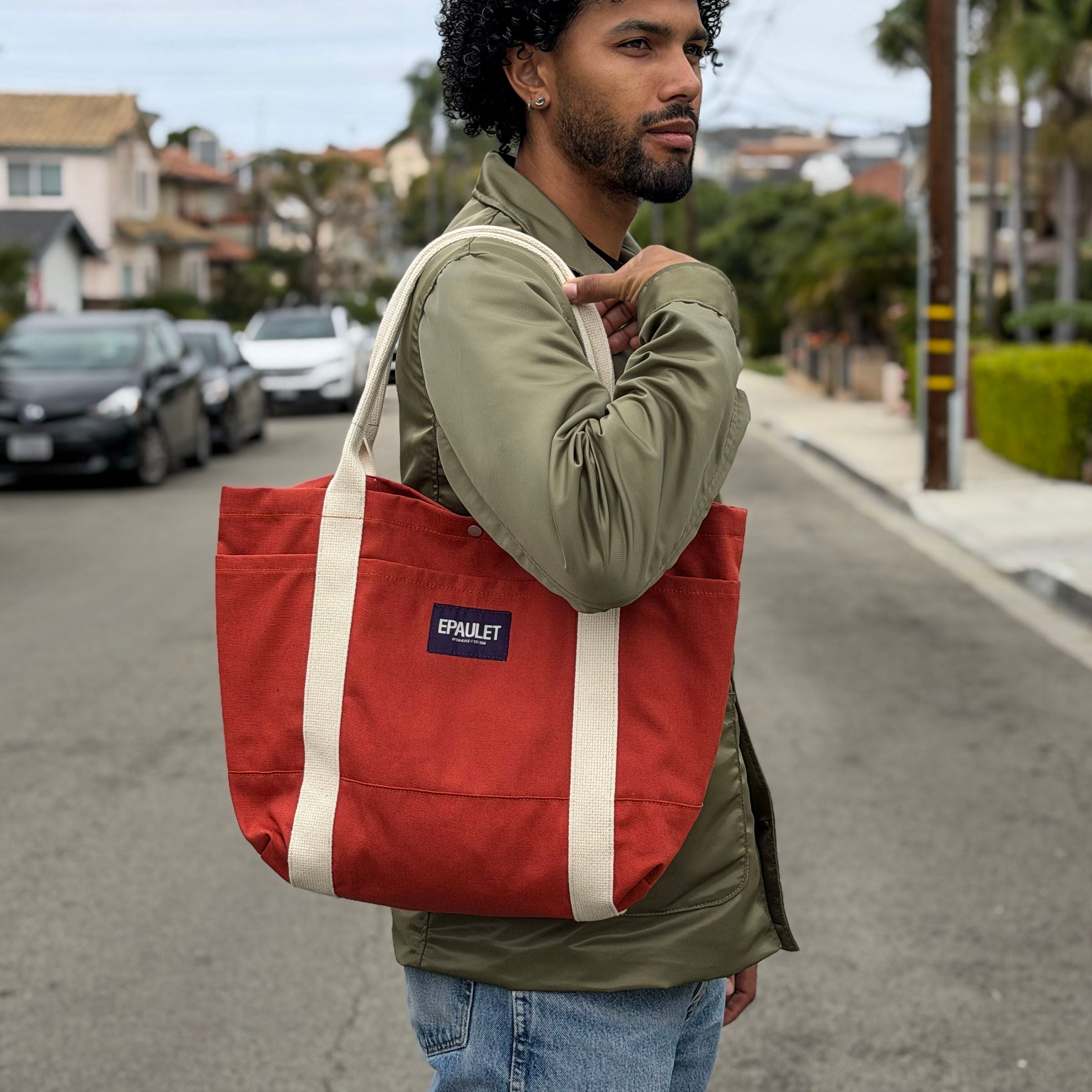 Harbor Tote Bag Dark Persimmon Duck Canvas