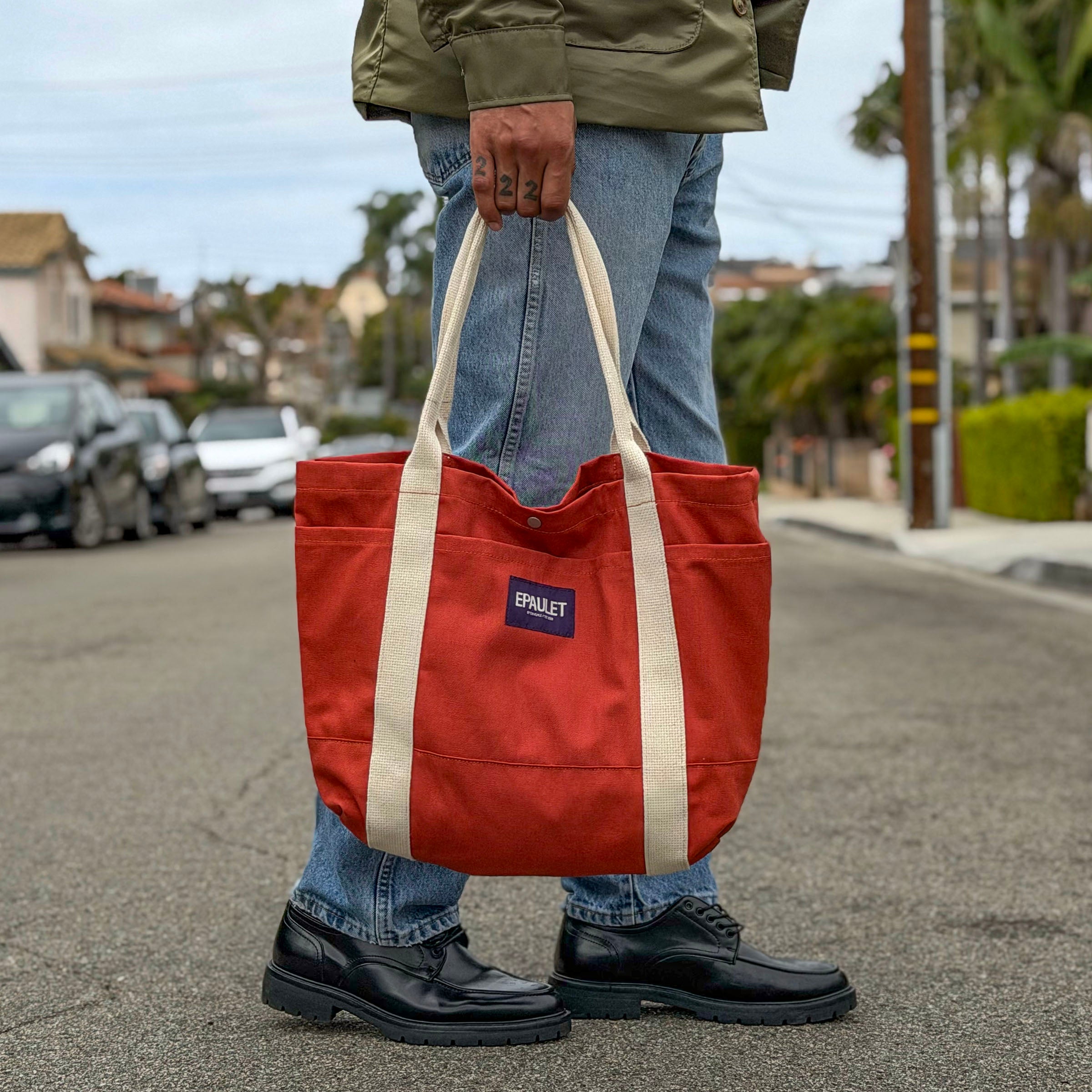 Harbor Tote Bag Dark Persimmon Duck Canvas