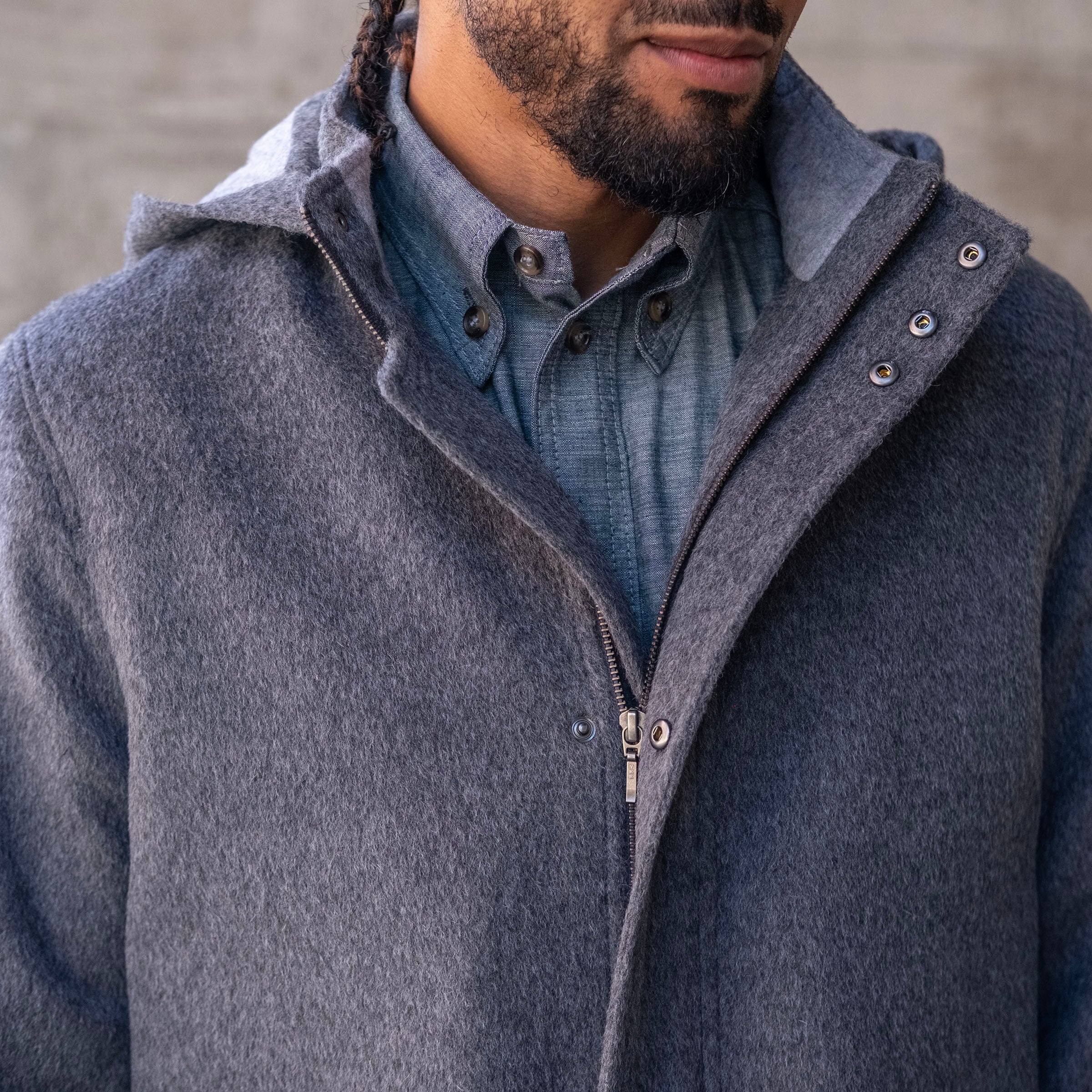 Heavyweight Alpaca Parka with Removable Hood