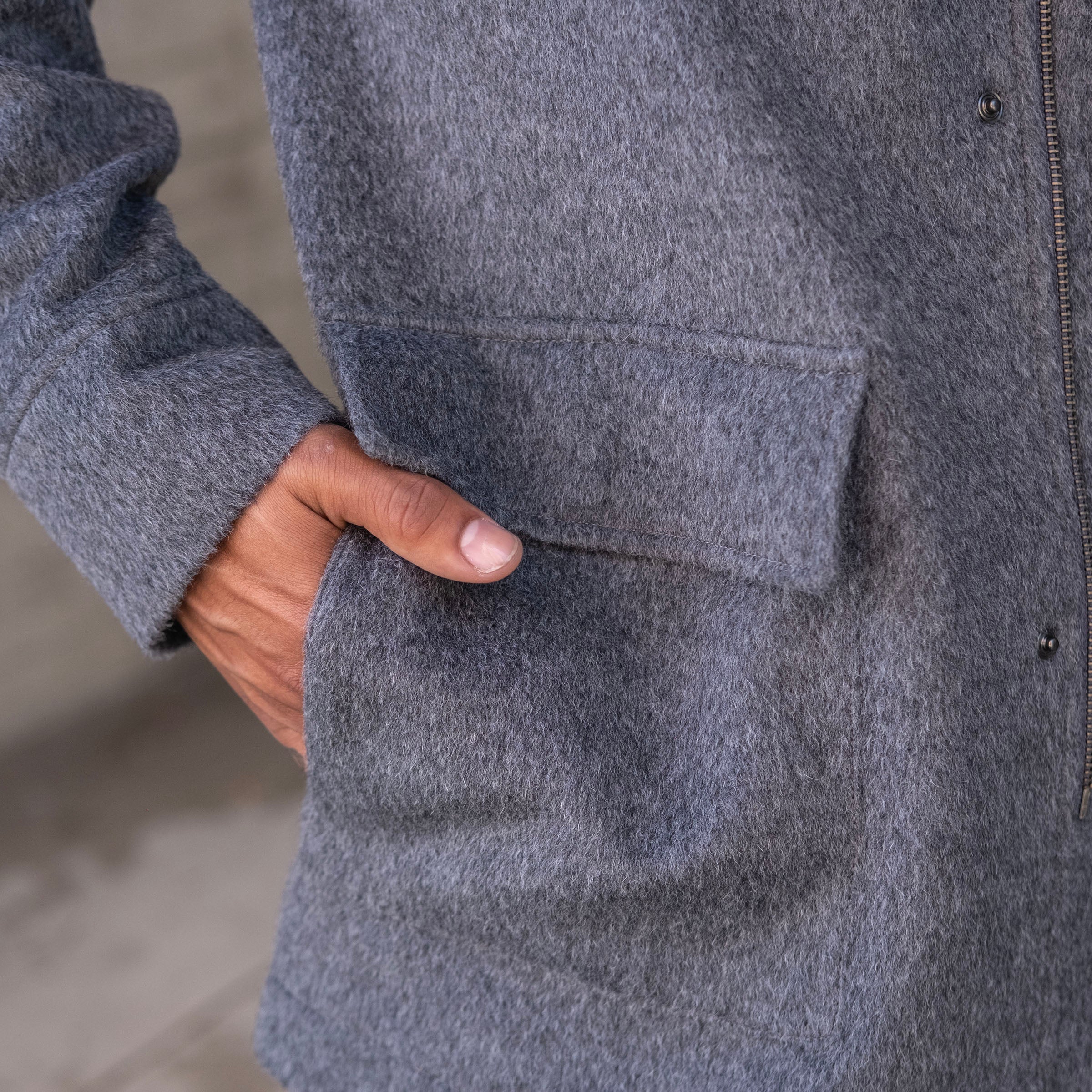 Heavyweight Alpaca Parka with Removable Hood