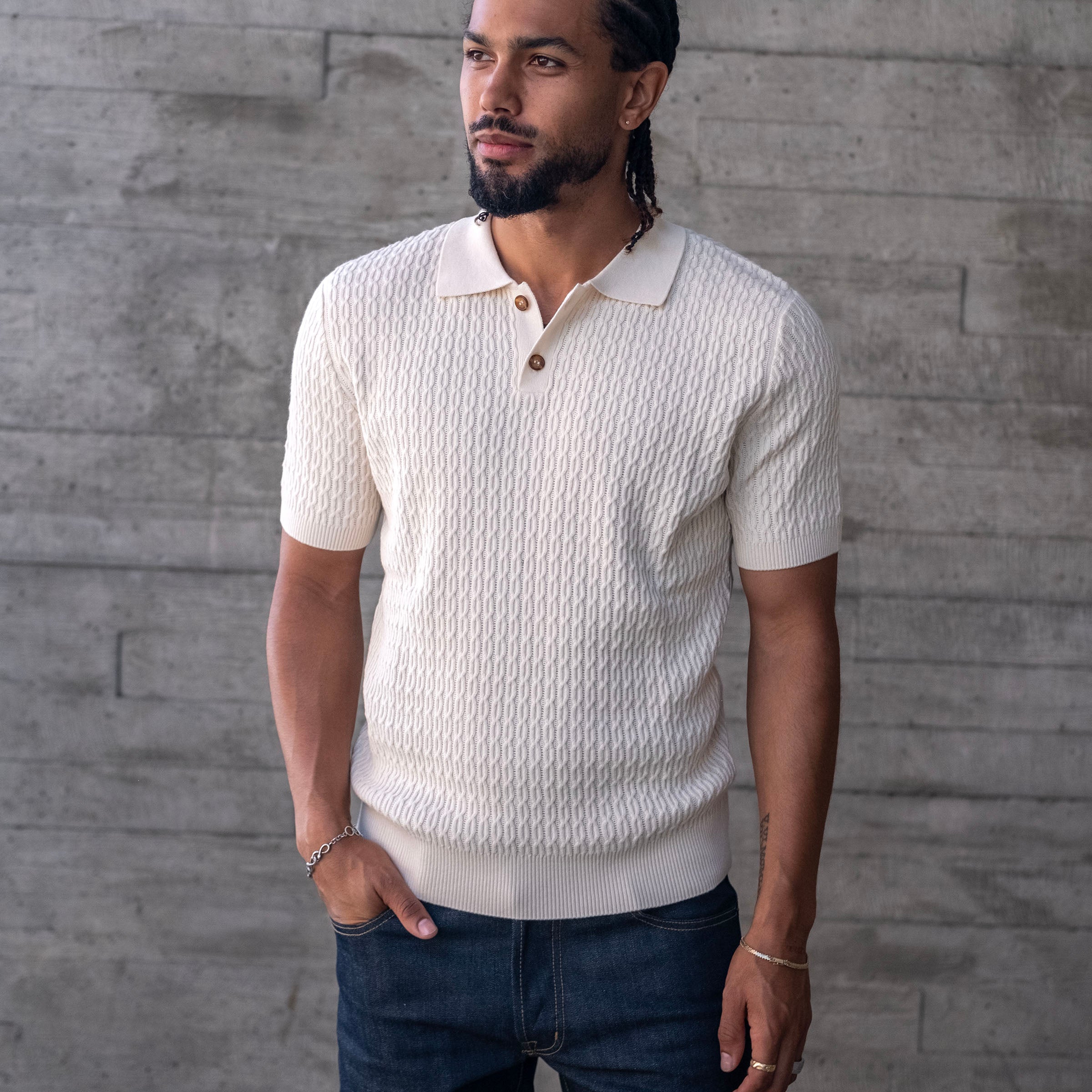 Peruvian Pima Cotton Cable Knit Polo Project