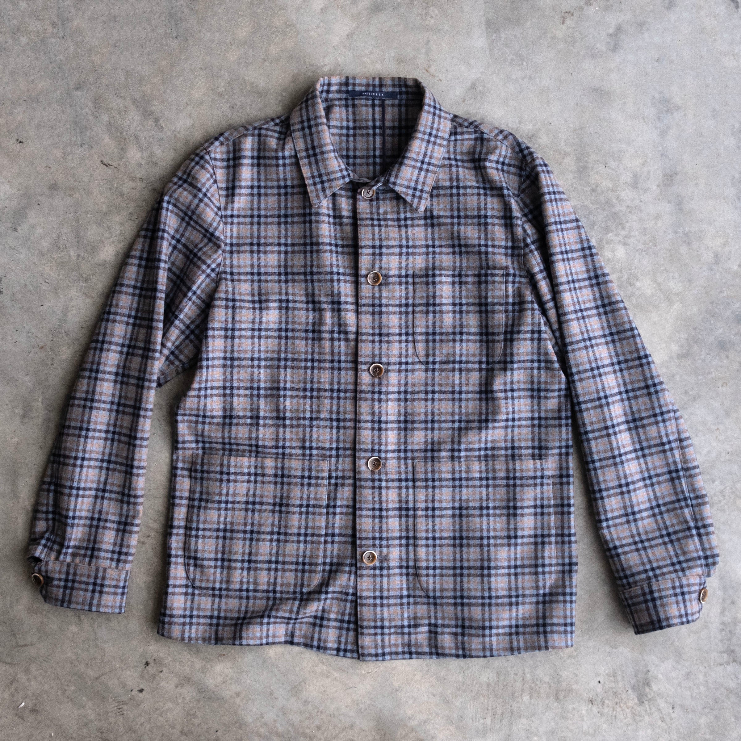 Sample Sale: Doyle in Delfino Flannel Windowpane Wool 42