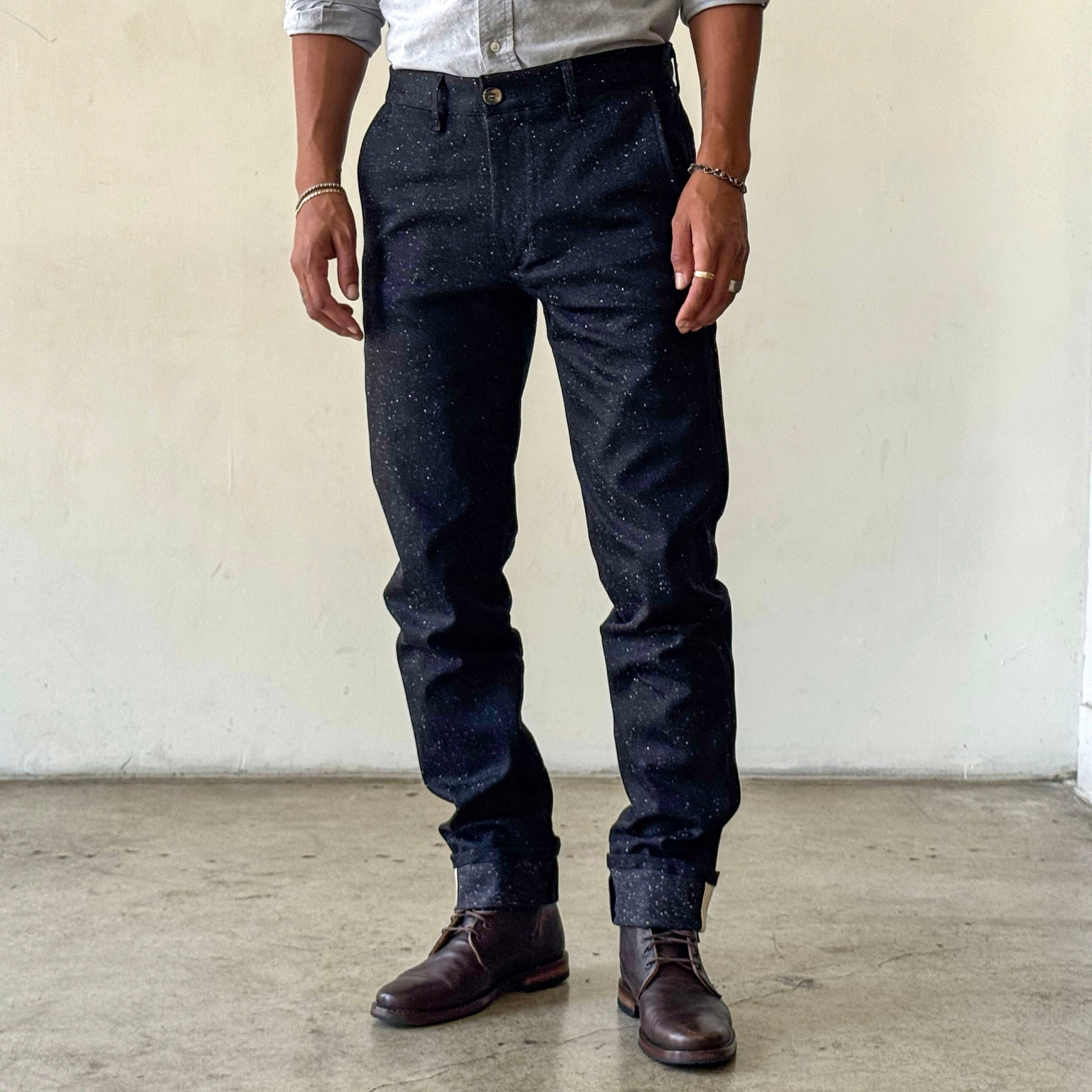 Rivet Chino Shadow Kuroki 10oz Donegal Denim