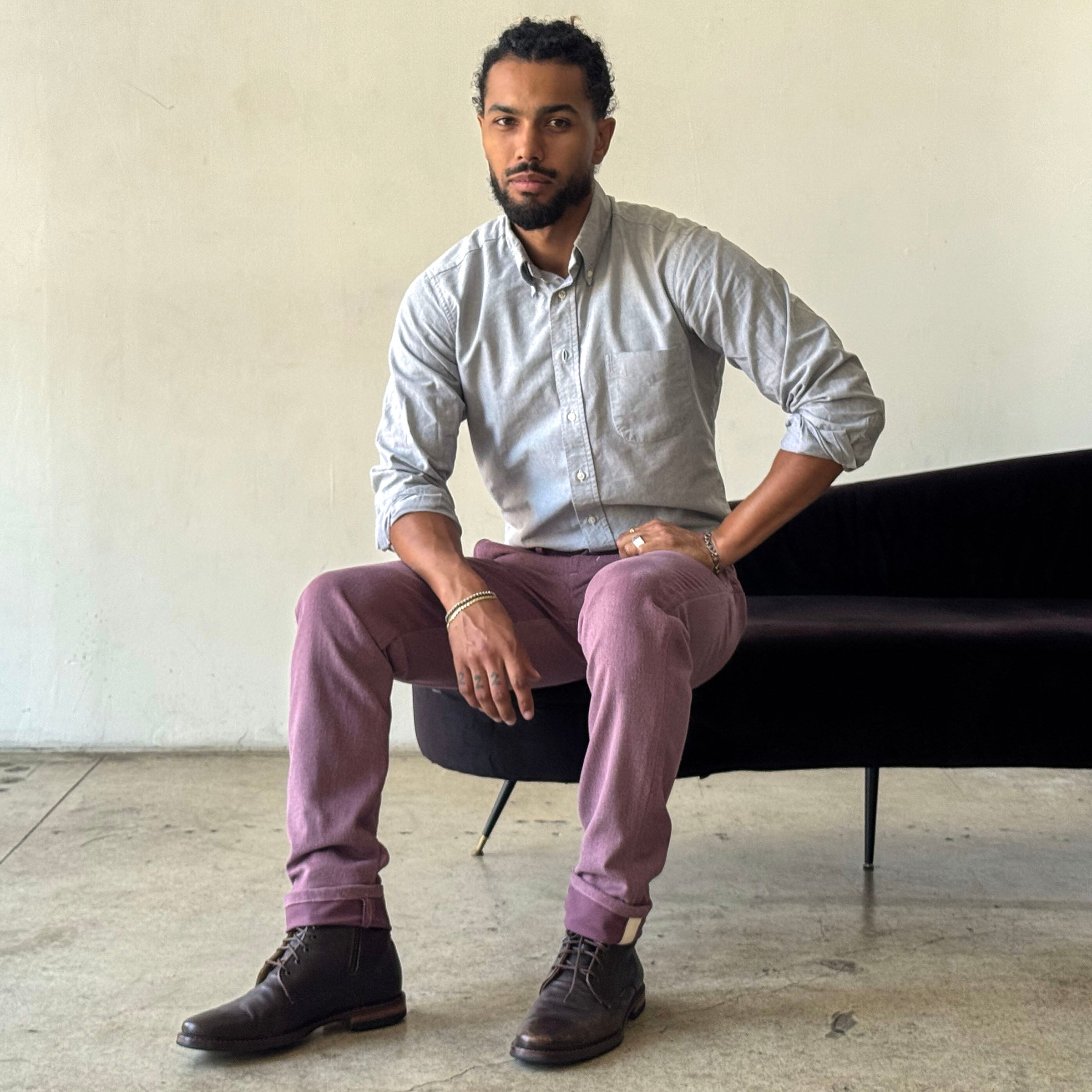 Rivet Chino Dusty Rose 11oz Brushed Cavalry Twill