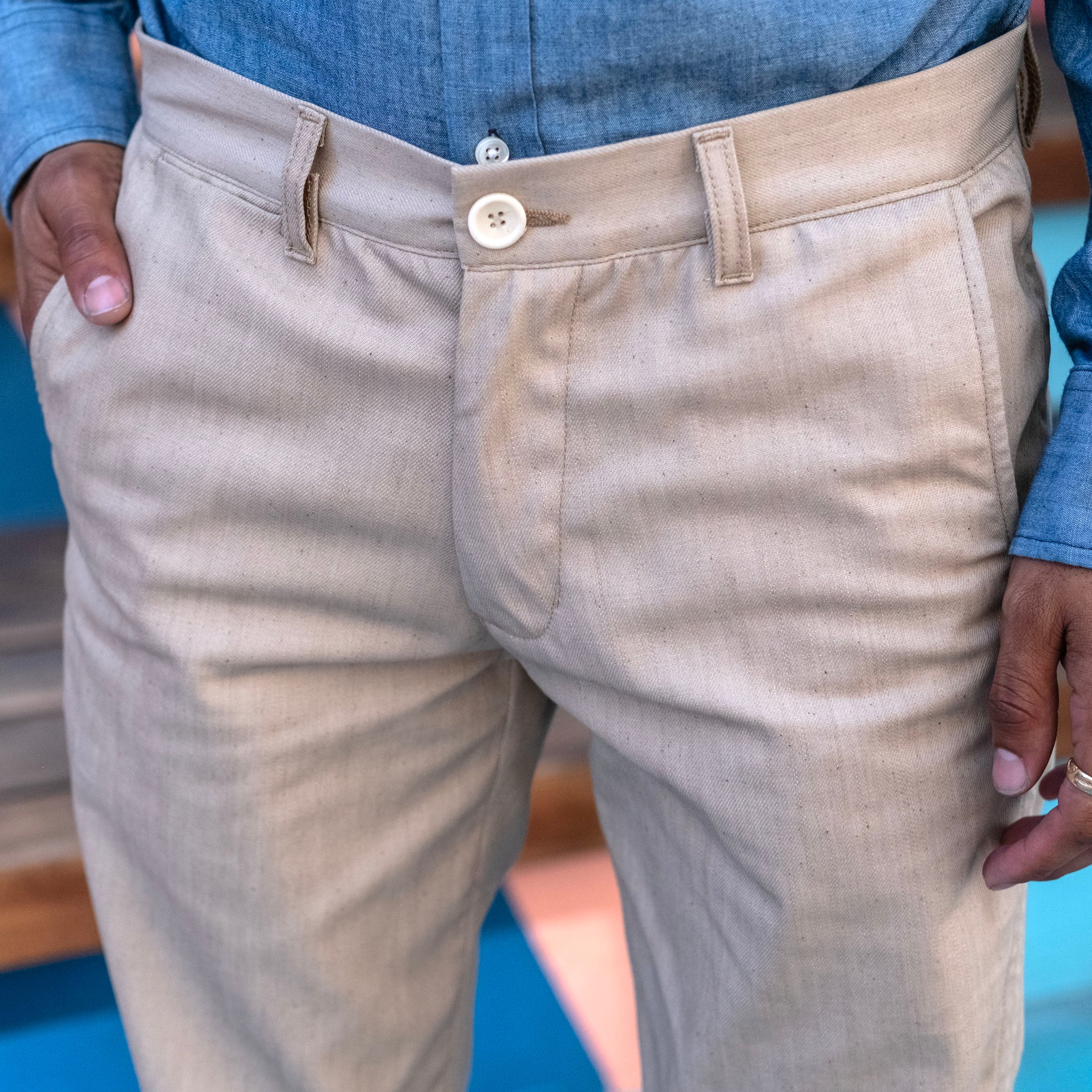 RB Custom Shizen Denim & Pendleton Mid-Century Pant