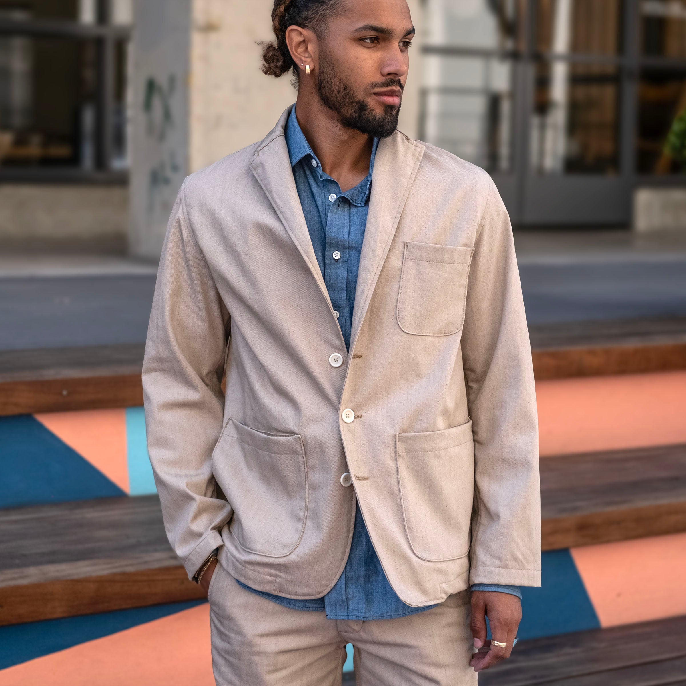 Sinclair Sportcoat Natural Shizen 9oz Denim Sz 40