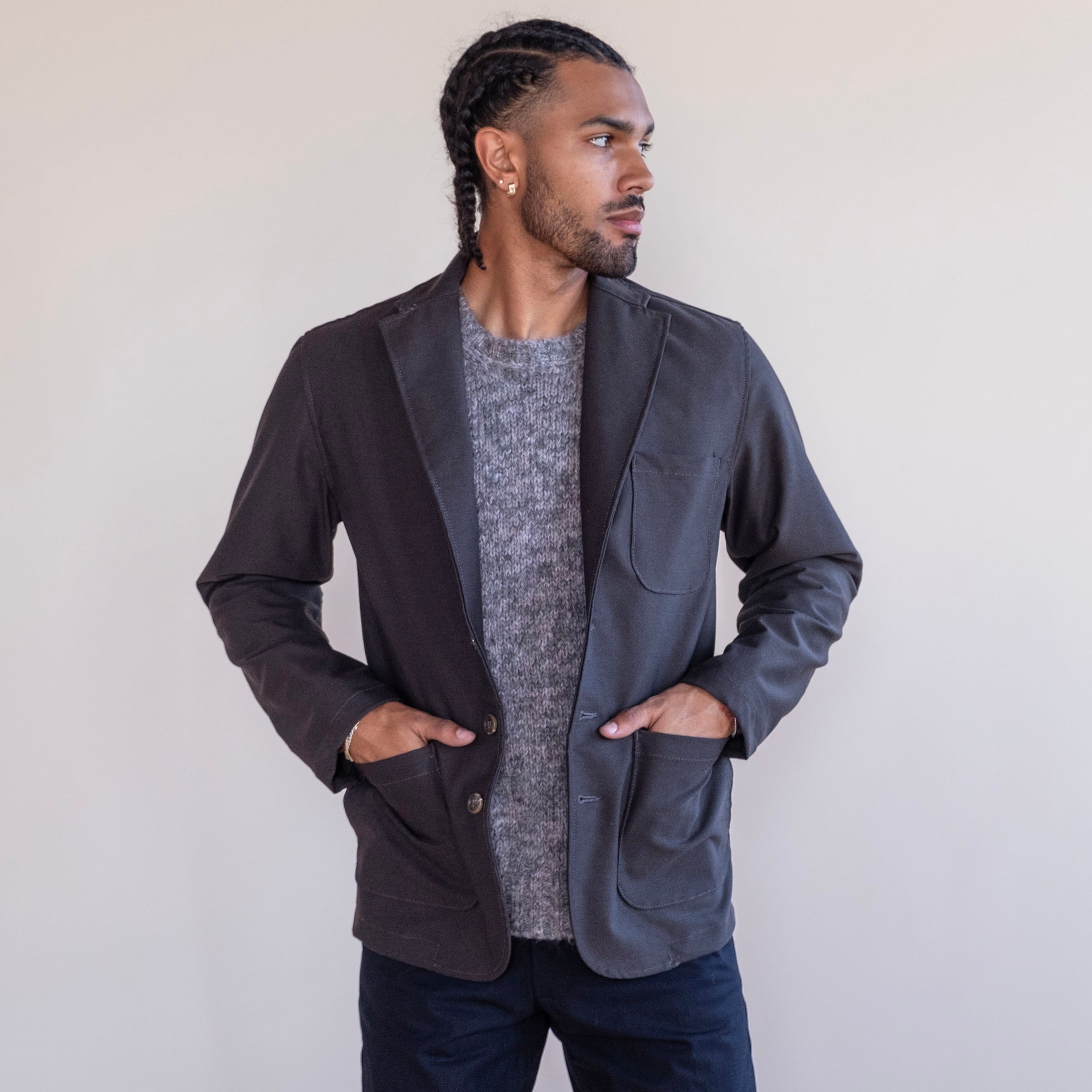 Alpaca Handknit Marled Crewneck Sweaters
