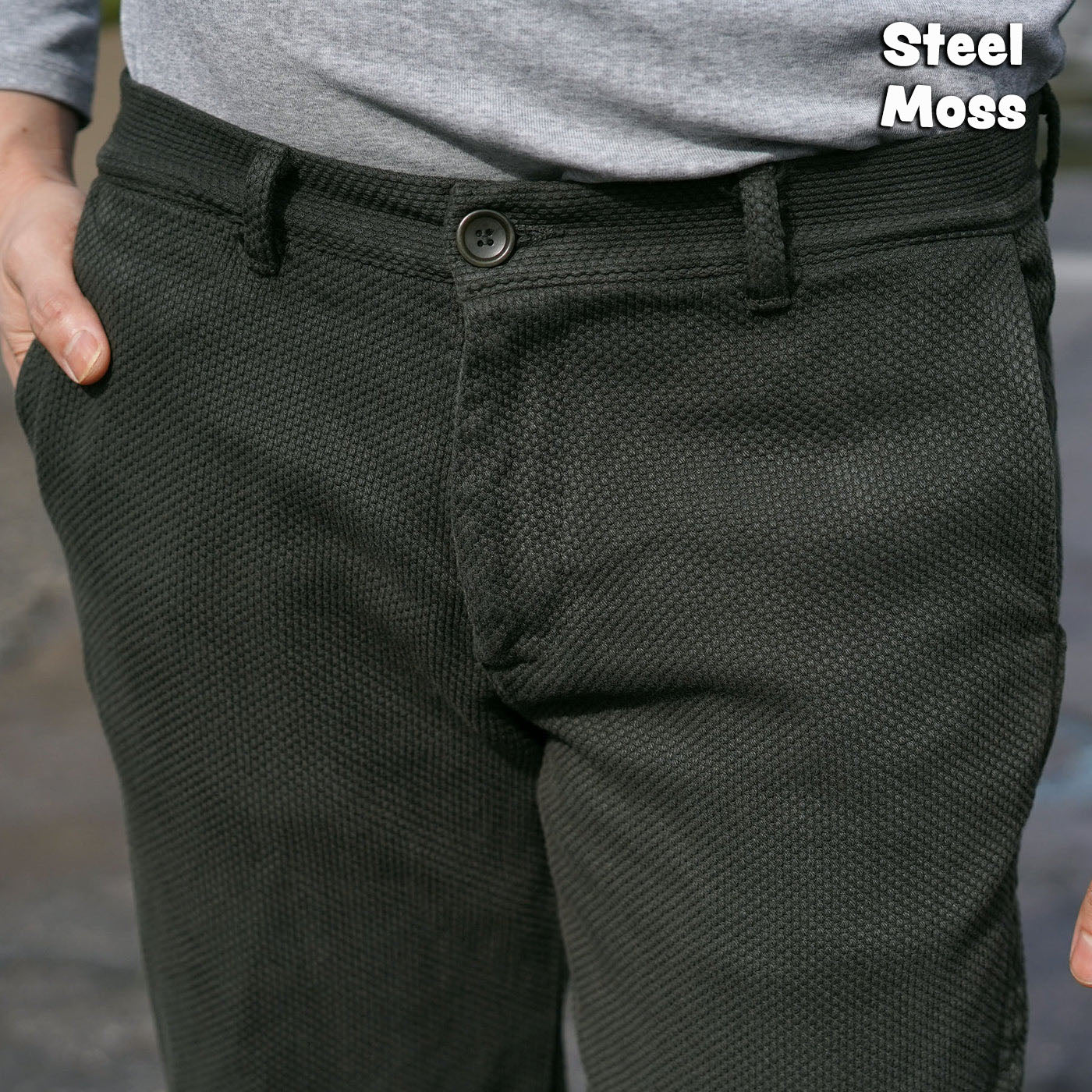 Laidback Pant Sashiko Project: Mink, Aubergine, Steel Moss, Marbled Acid