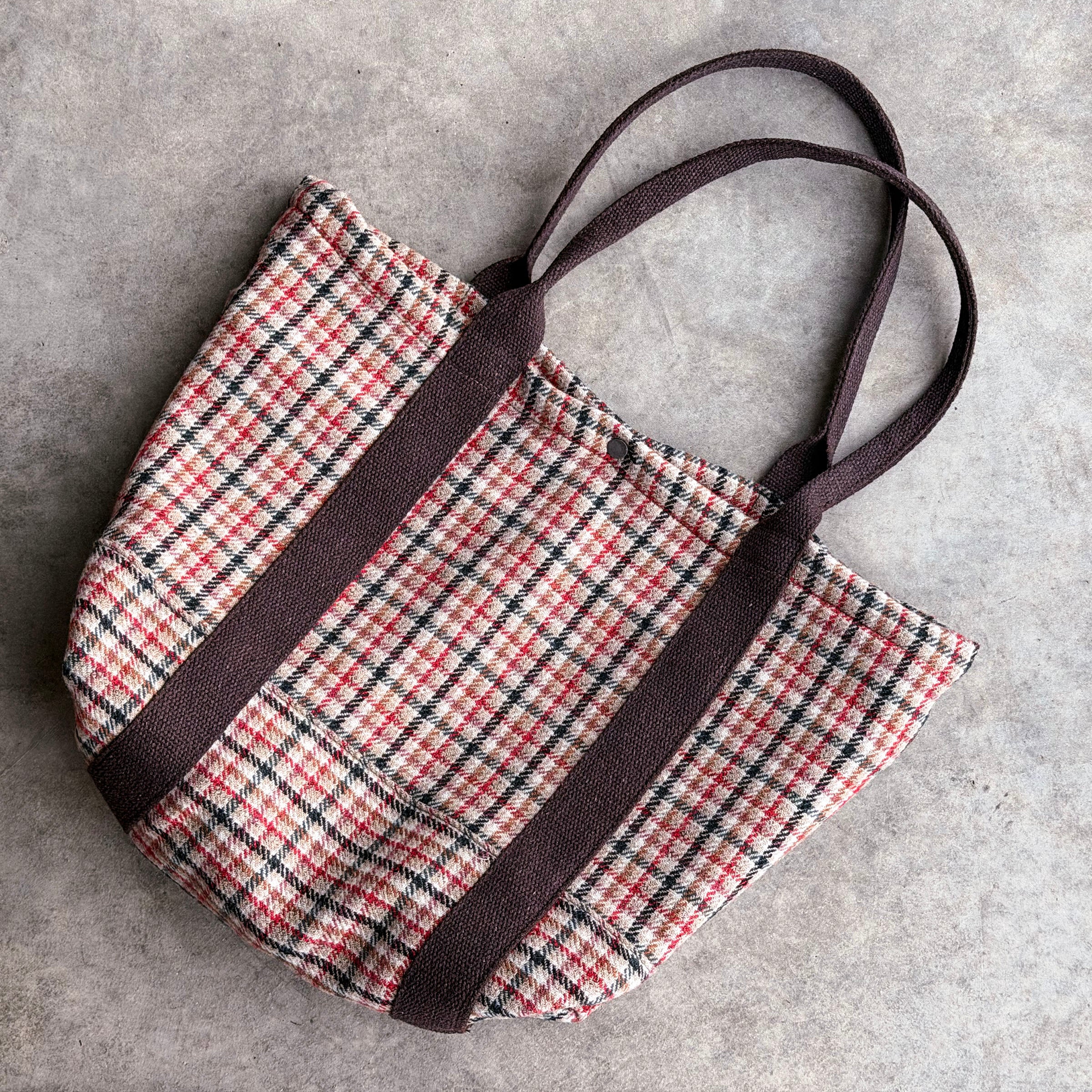 Harbor Tote Bag Double Faced 18oz Shepherd's Check