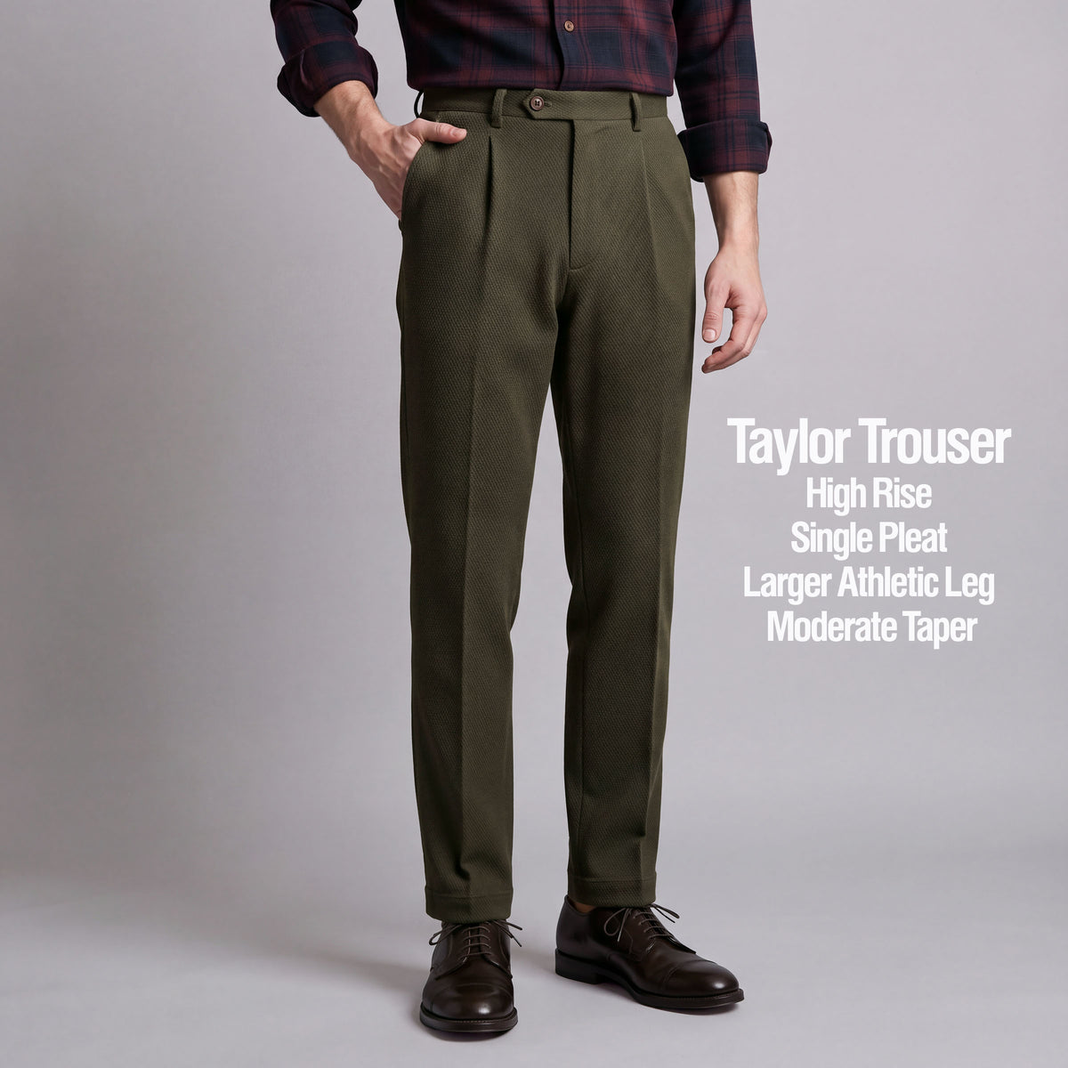 Custom Trousers in Japanese Olive Moss Sashiko