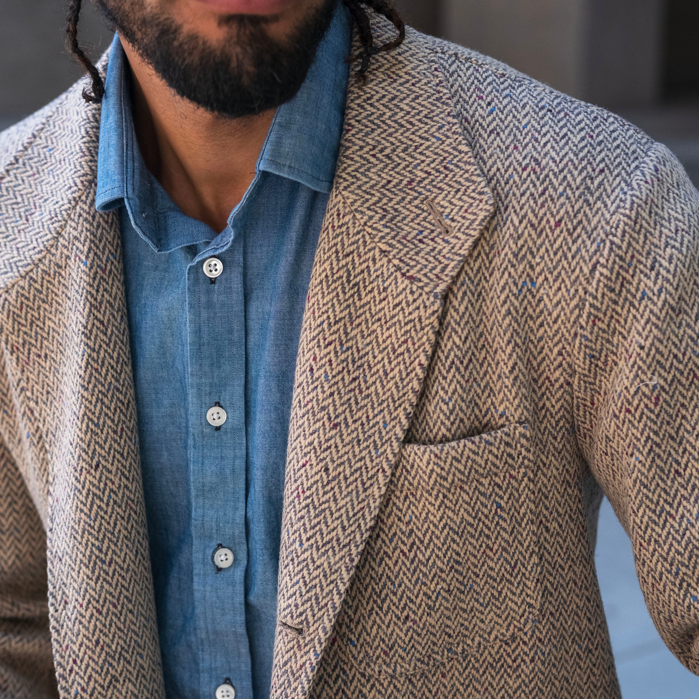 Sample Sale: Teba in DiPray "Fireworks" Herringbone Tweed Size 40