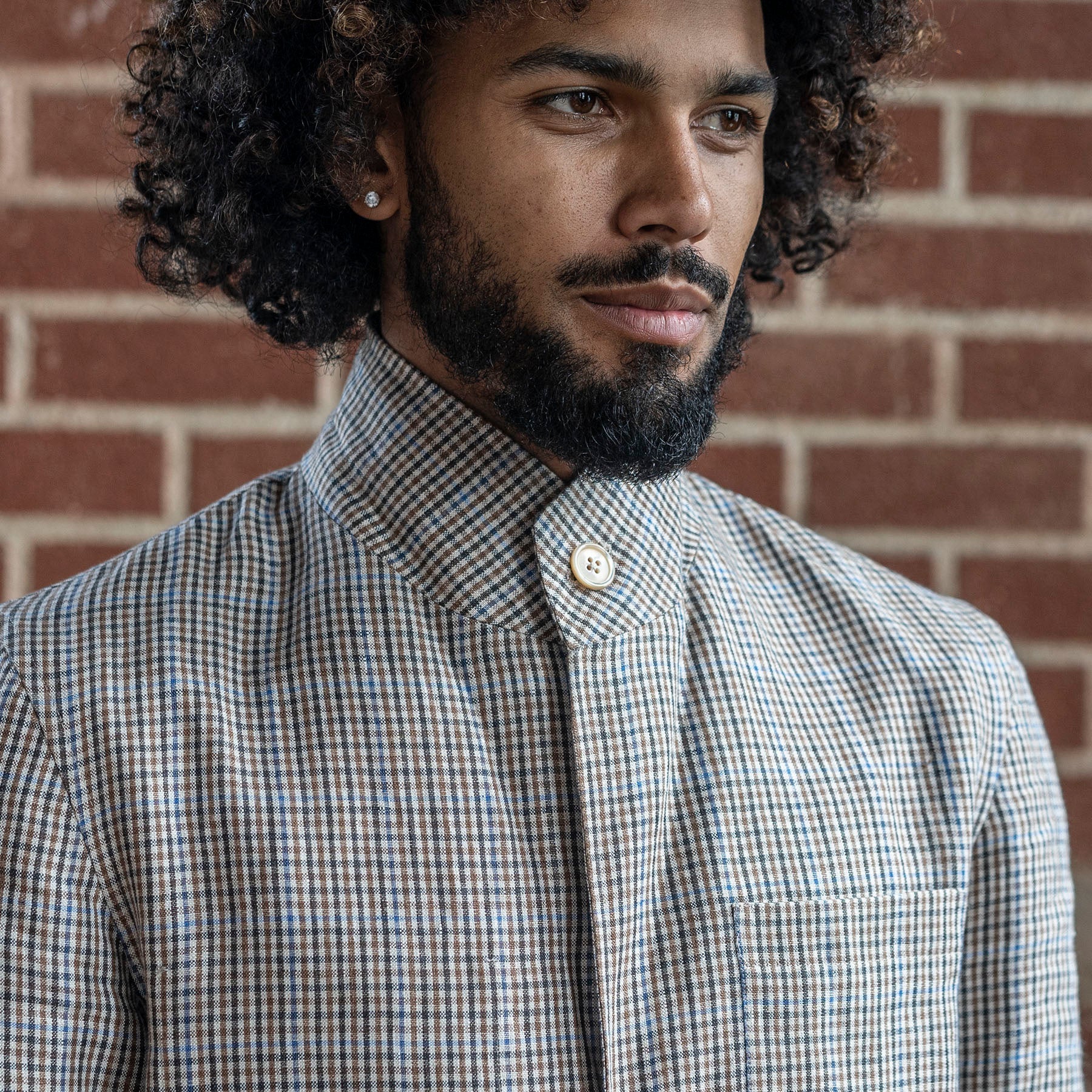 Custom Teba Hunting Jacket Yoshiwa Indigo Confetti Tweed