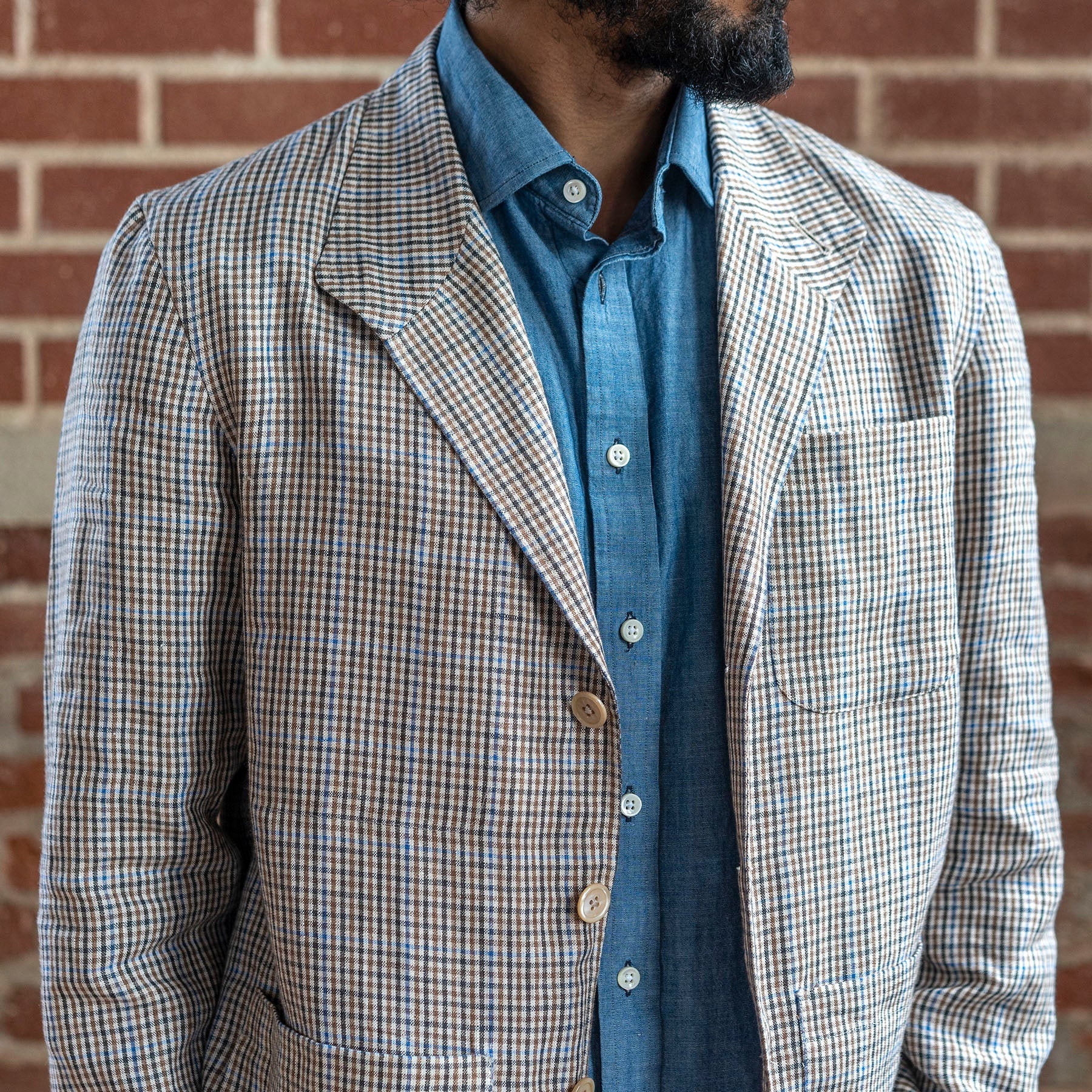 Custom Teba Hunting Jacket Yoshiwa Indigo Confetti Tweed
