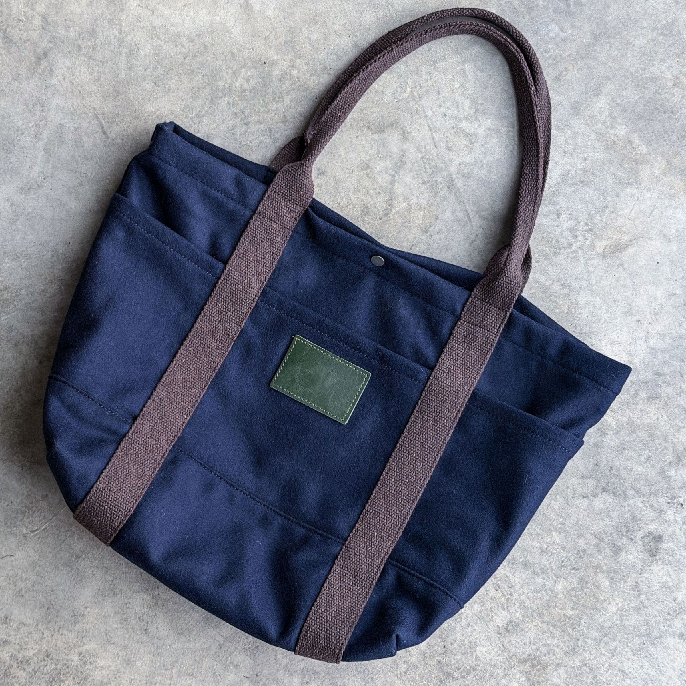 Harbor Tote Bag Navy 16oz Wool Flannel