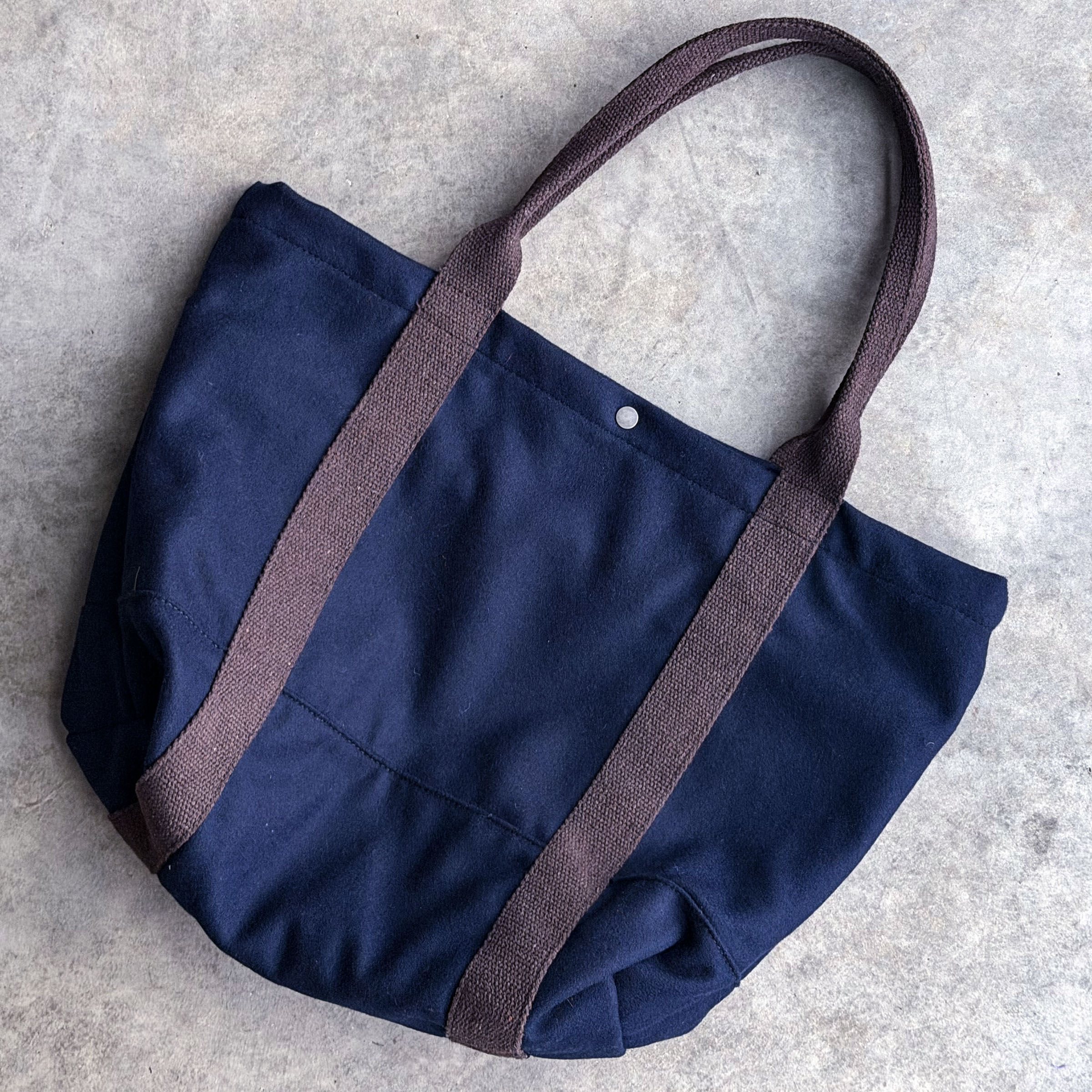 Harbor Tote Bag Navy 16oz Wool Flannel