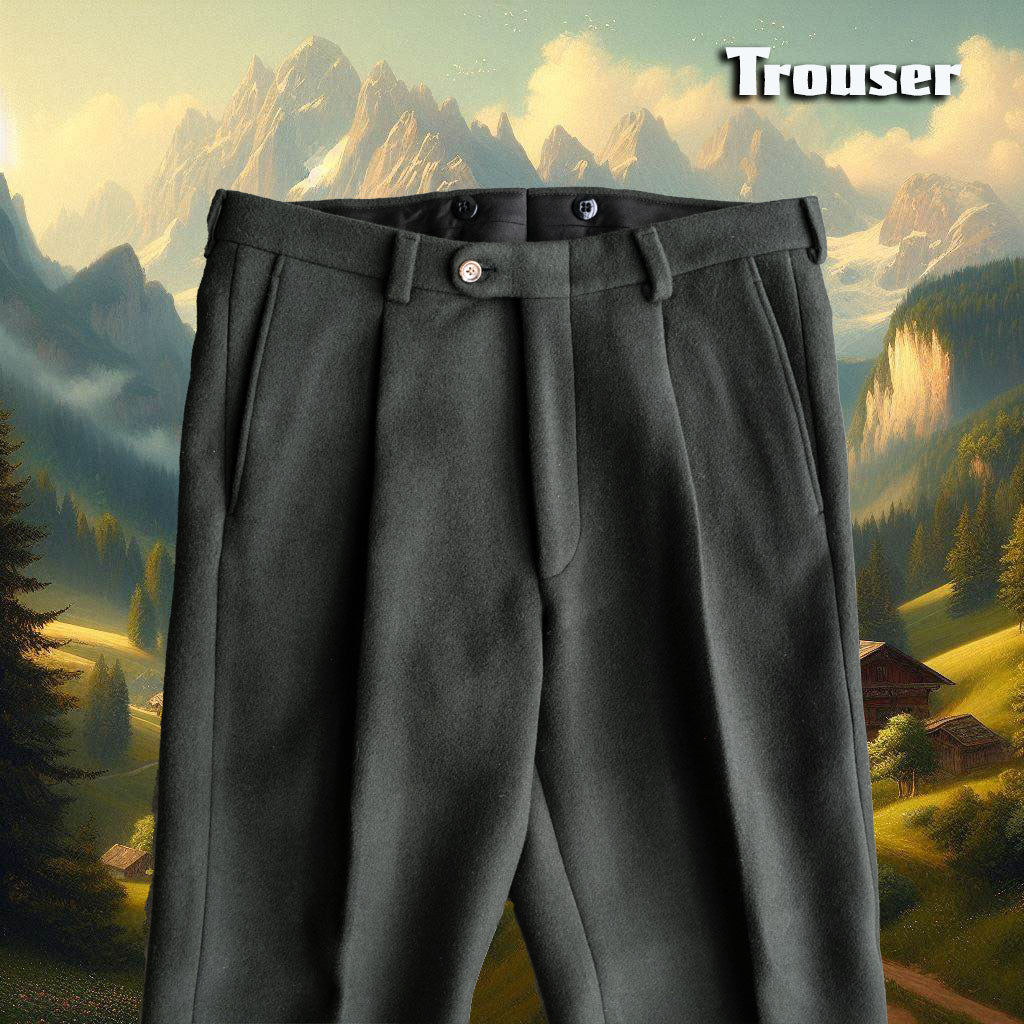 Sample Sale: Taylor Trouser in Alpine Loden Wool Sz Size 32 (