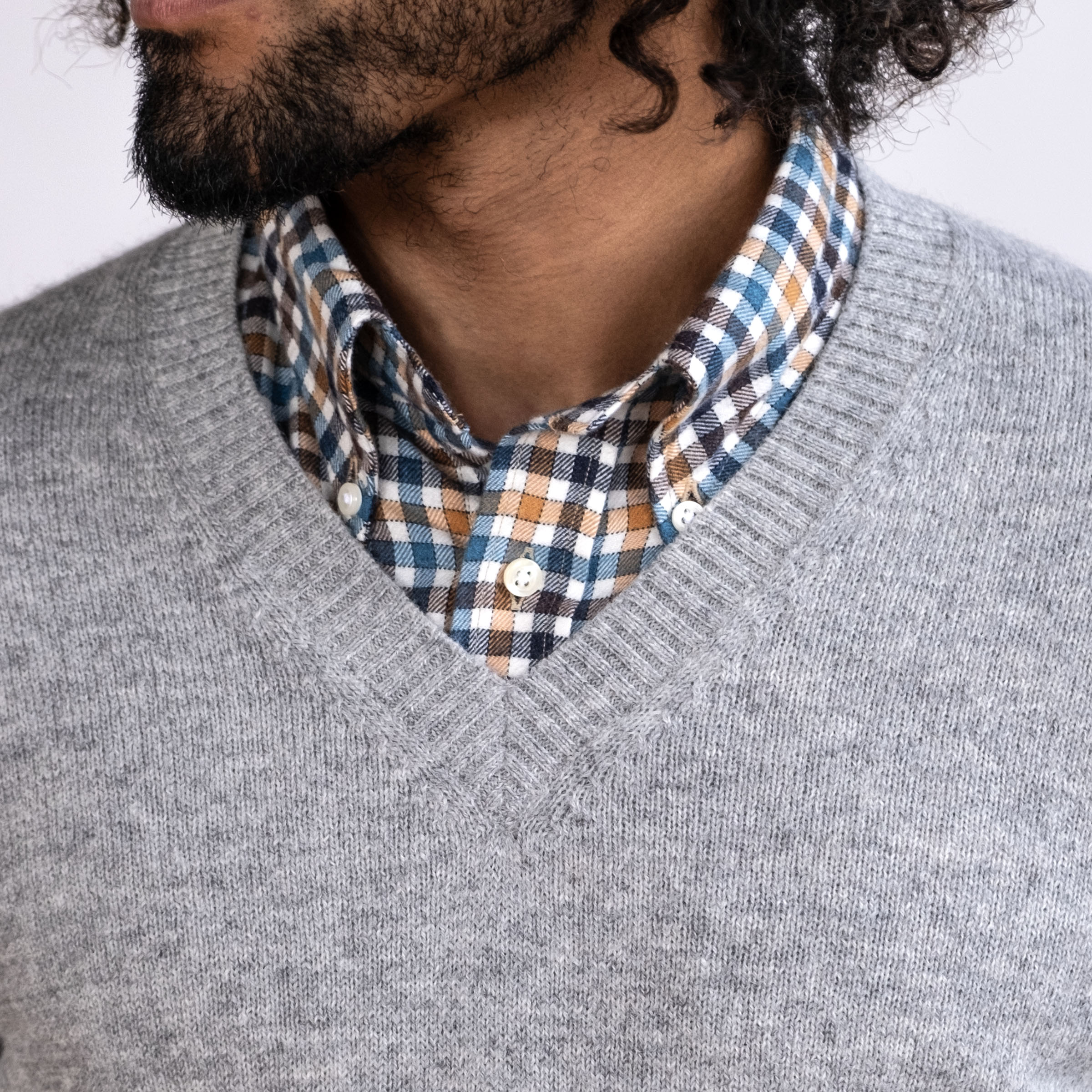 Alpaca Extrafine Knit V-Neck Sweaters