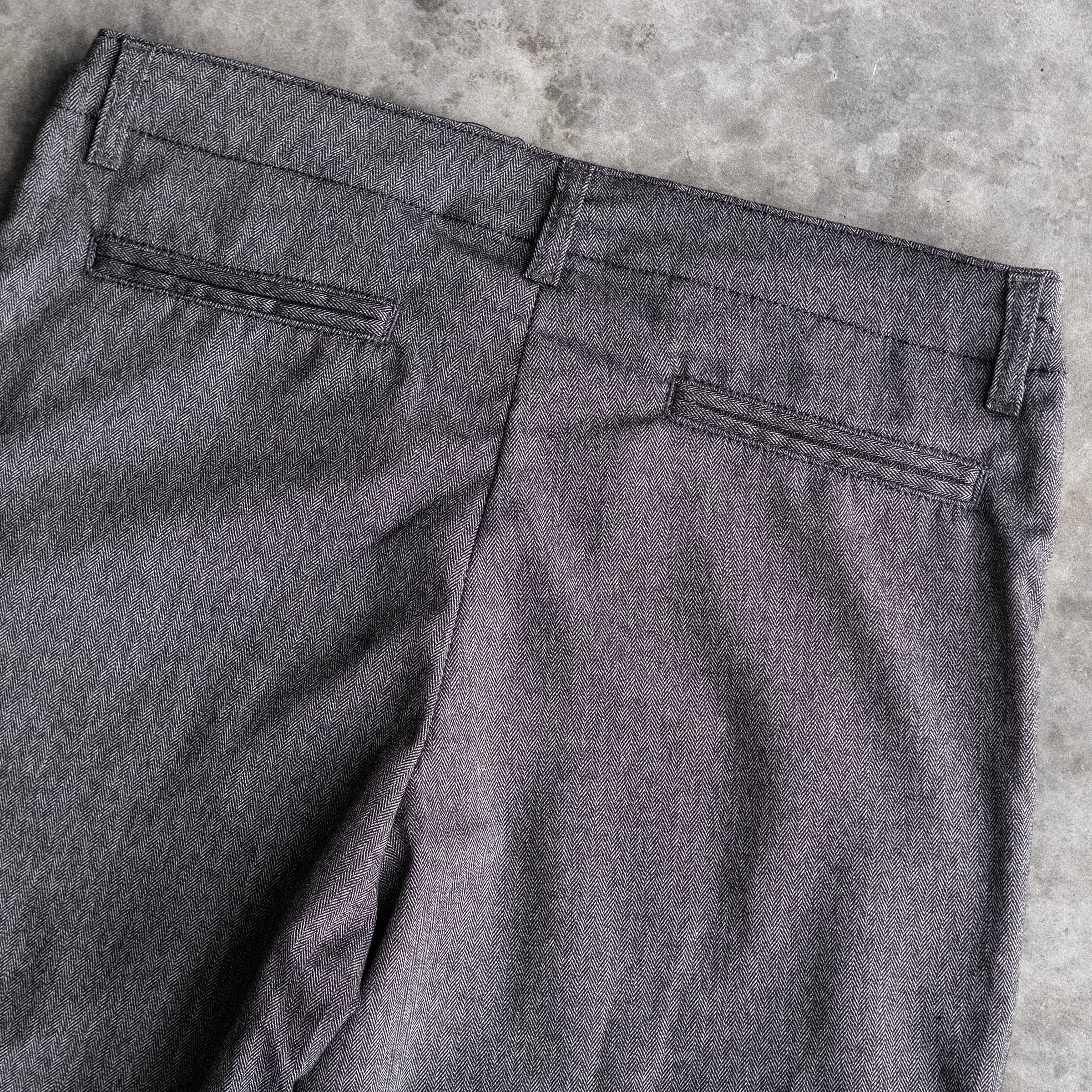 Wilhelm Chino Grey Herringbone Washable Tech Wool
