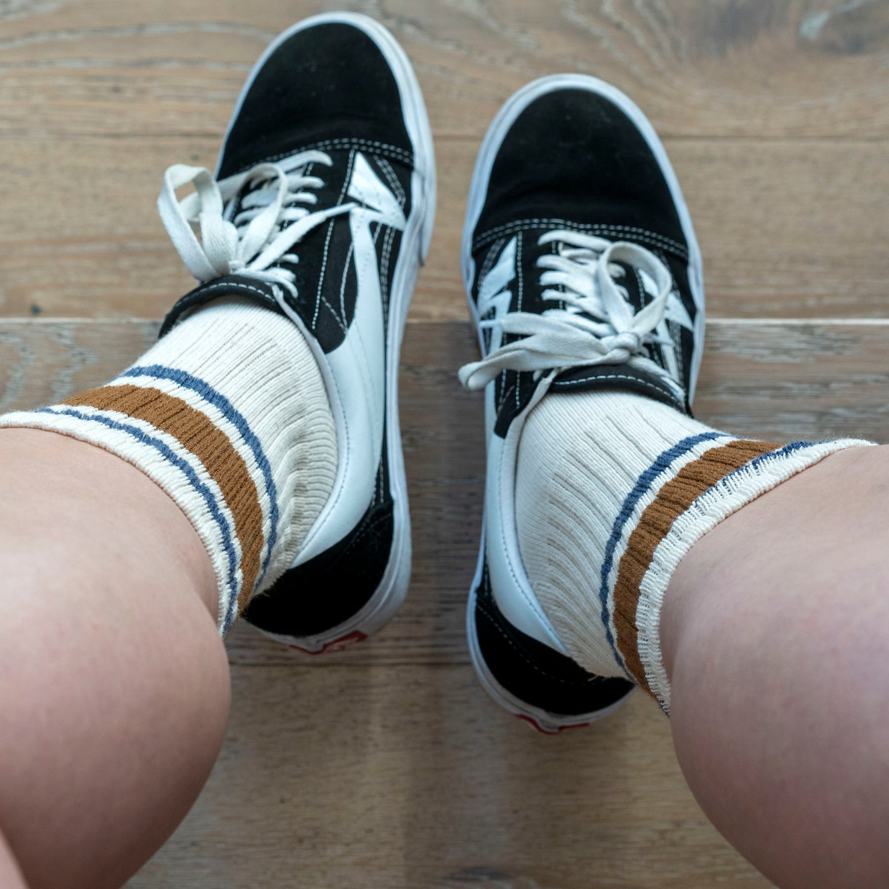 Retro Stripe Sock Tobacco & Navy