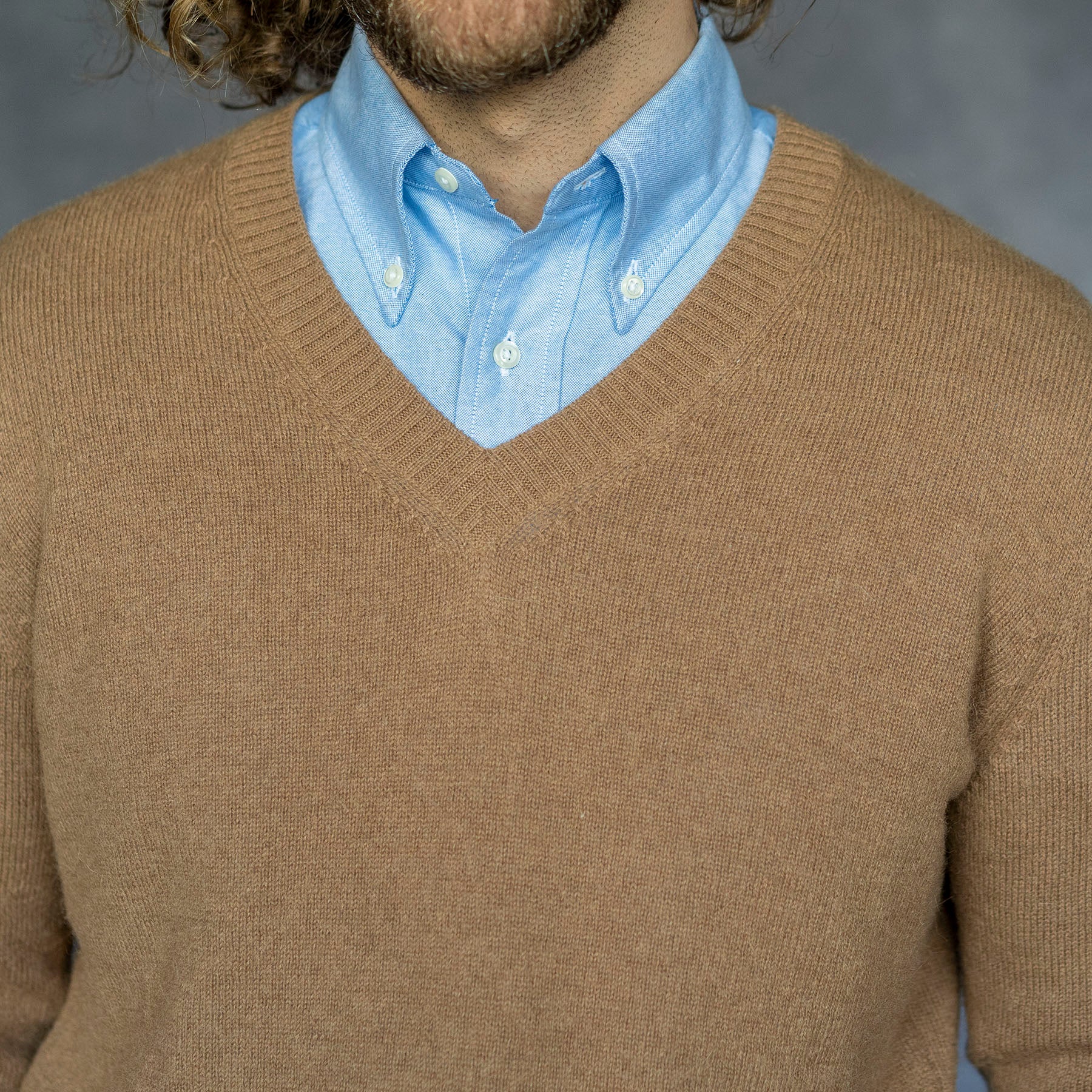 Alpaca Extrafine Knit V-Neck Sweaters