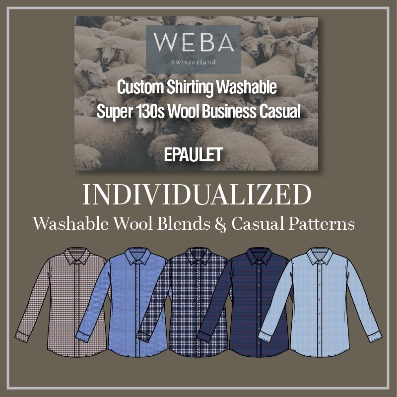 Custom Shirting Washable S130s Wool Business Casual