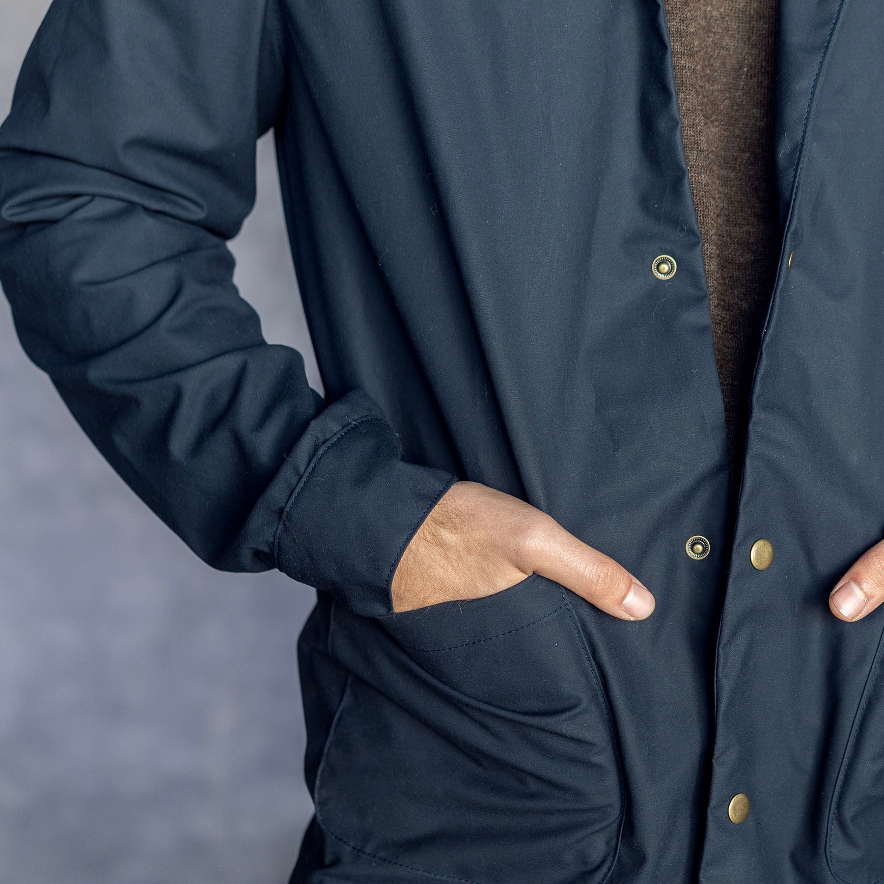 Karras Washable Waxed Cotton Jacket Navy Sz 42
