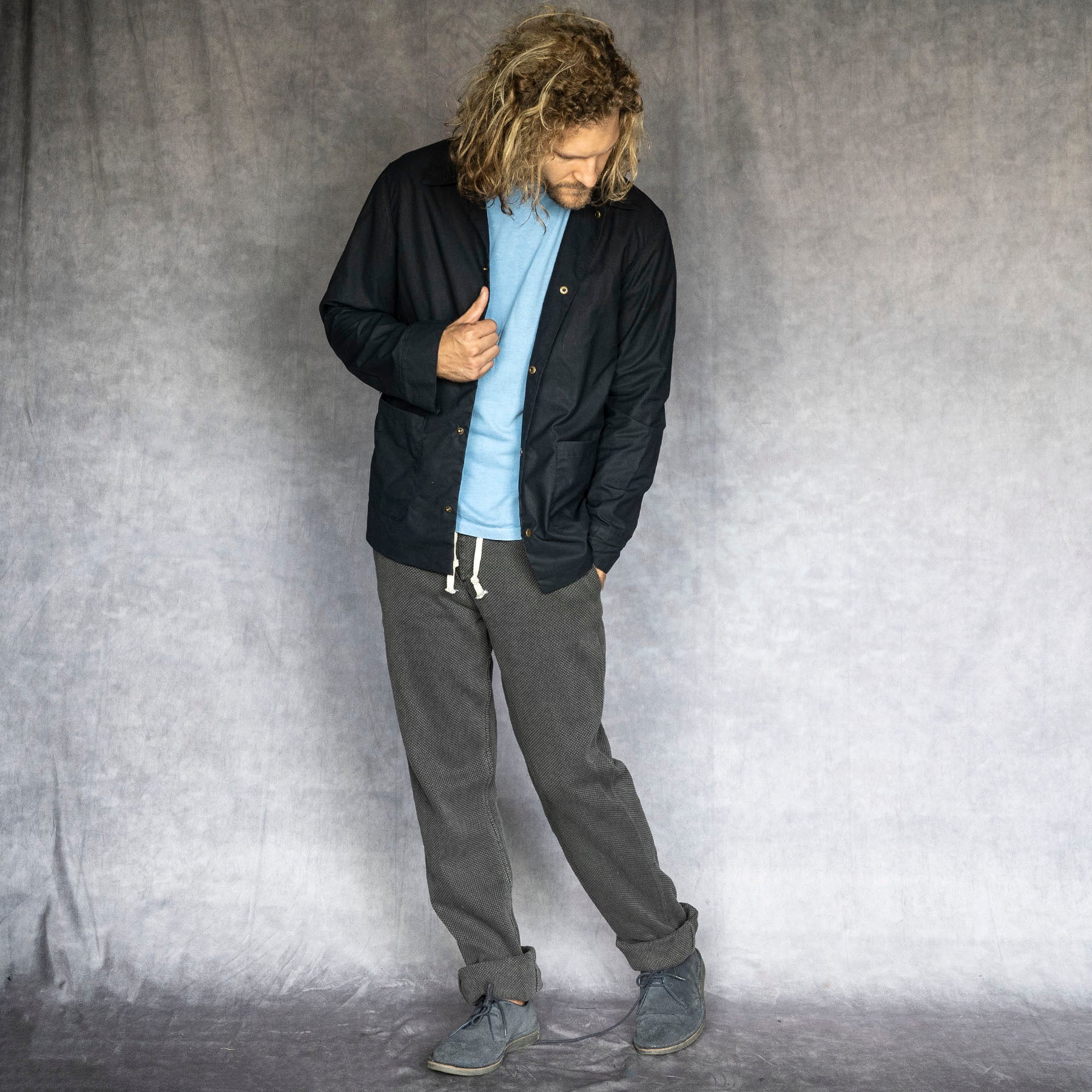 Laidback Pant Sashiko Gunmetal