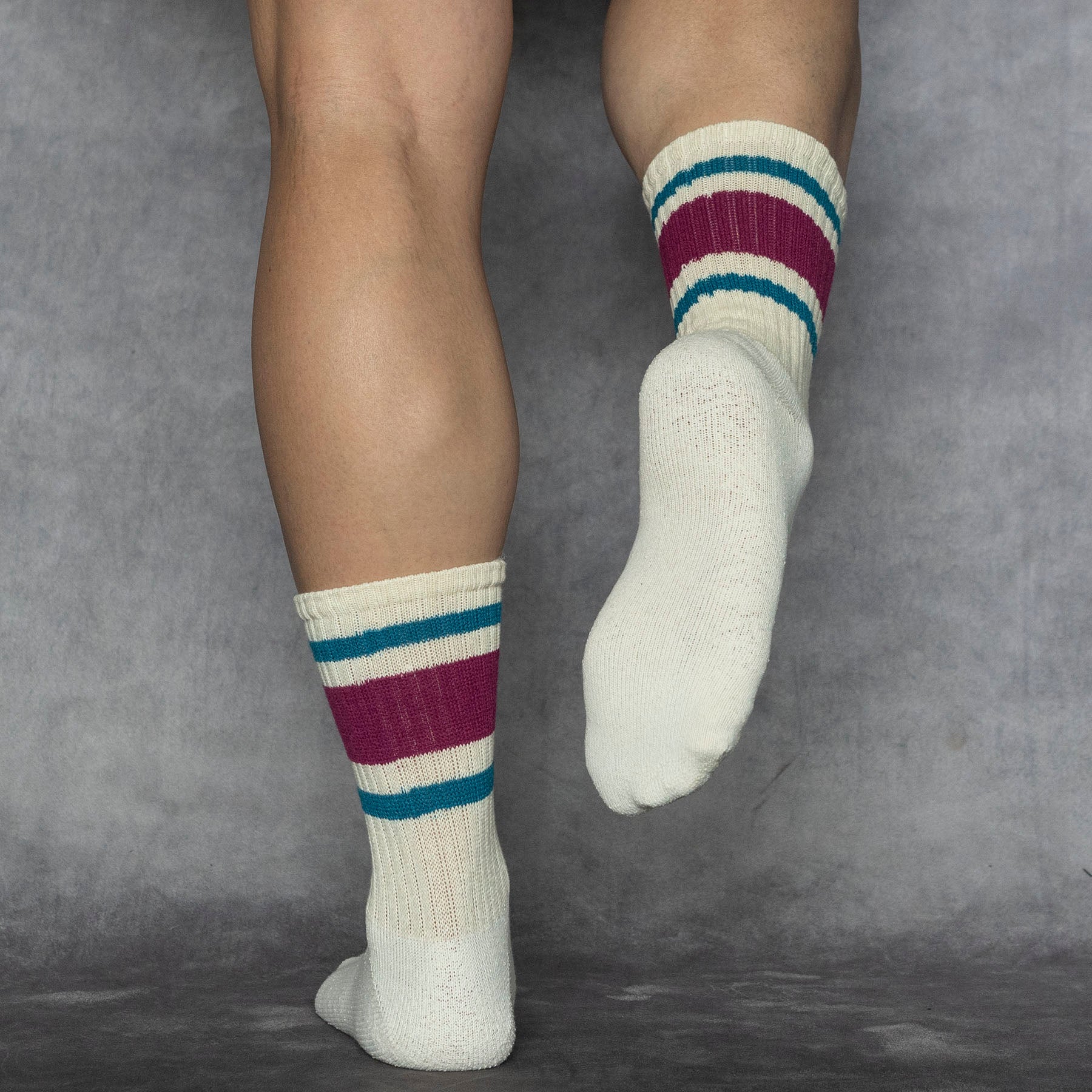 Retro Stripe Sock Merlot & Sky