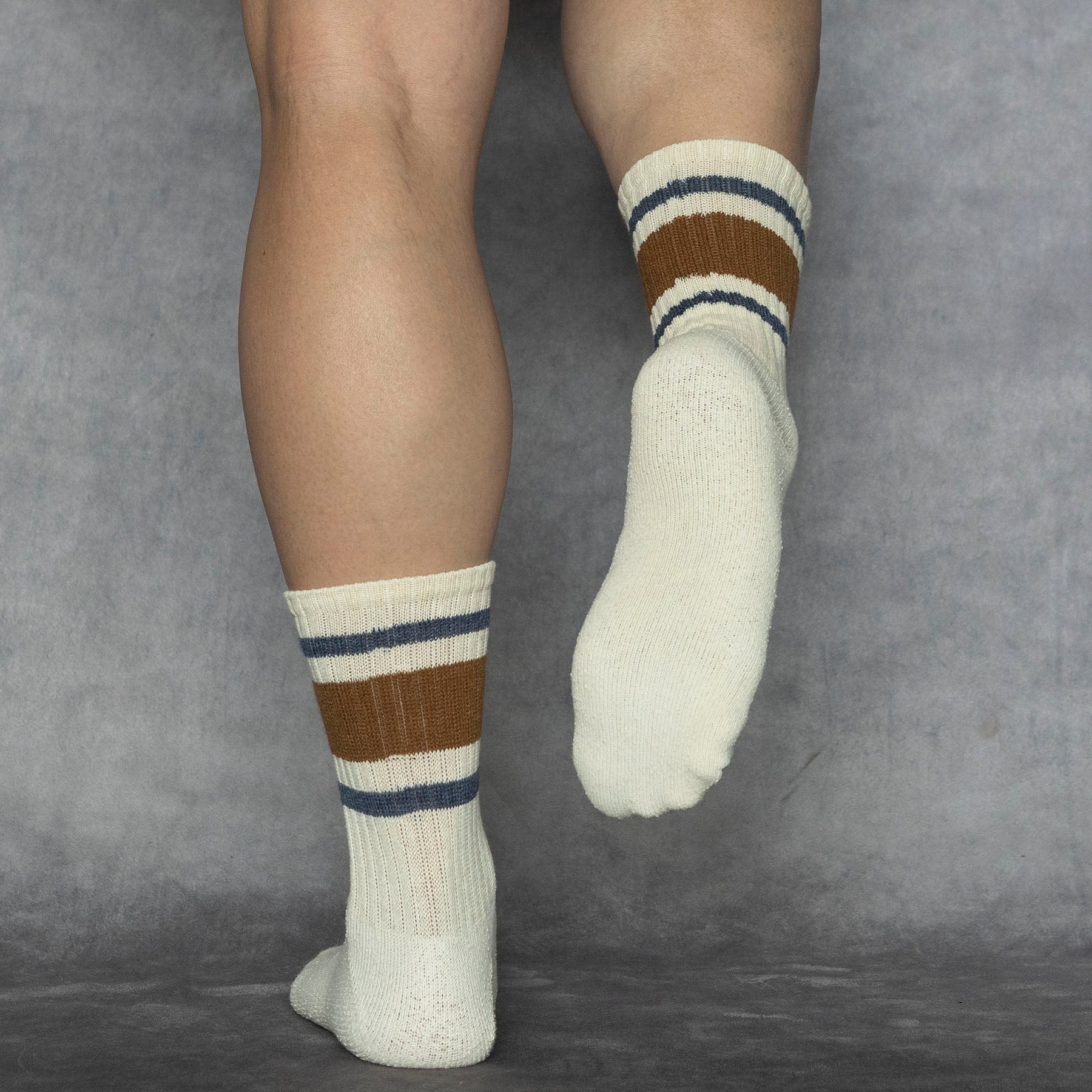 Retro Stripe Sock Tobacco & Navy