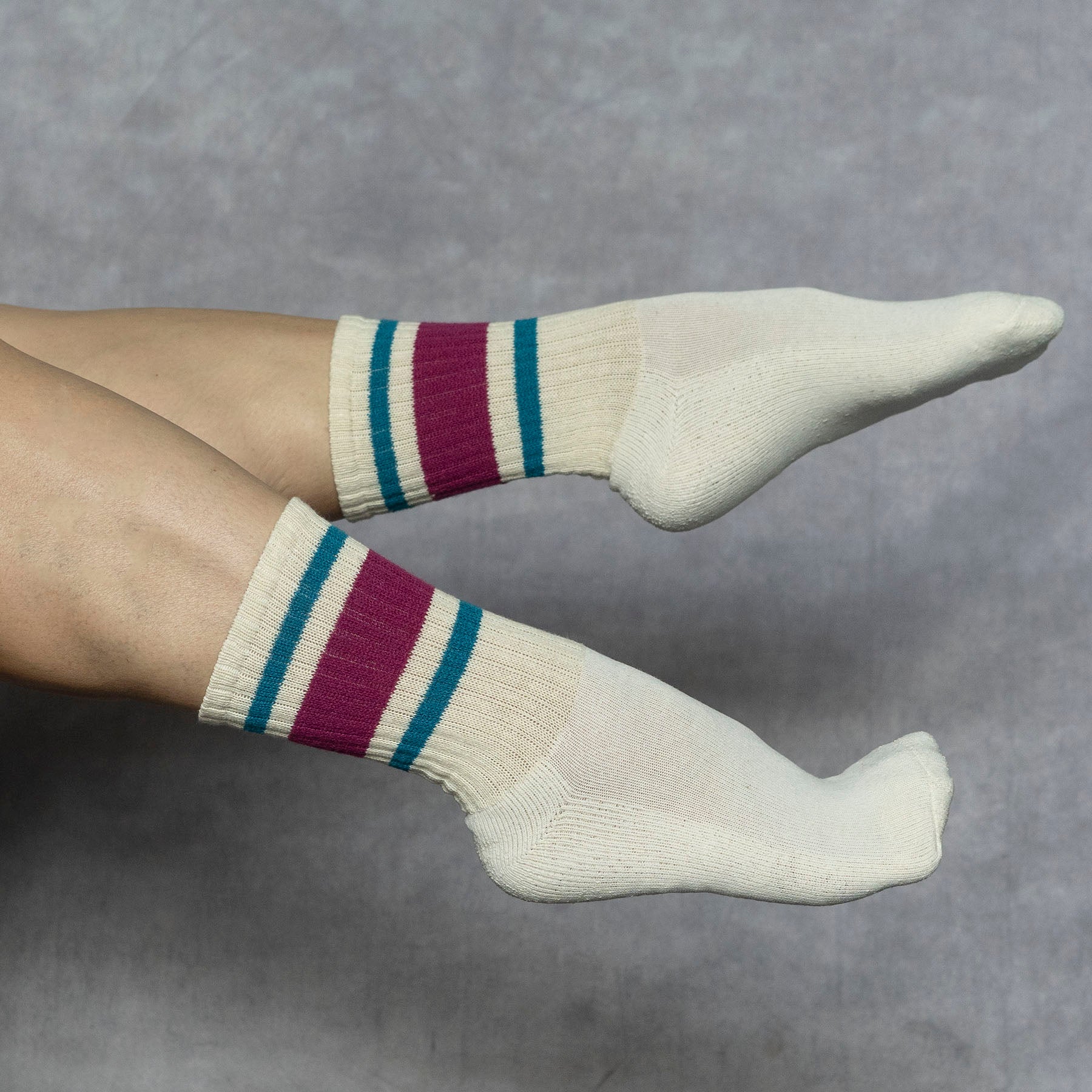 Retro Stripe Sock Merlot & Sky