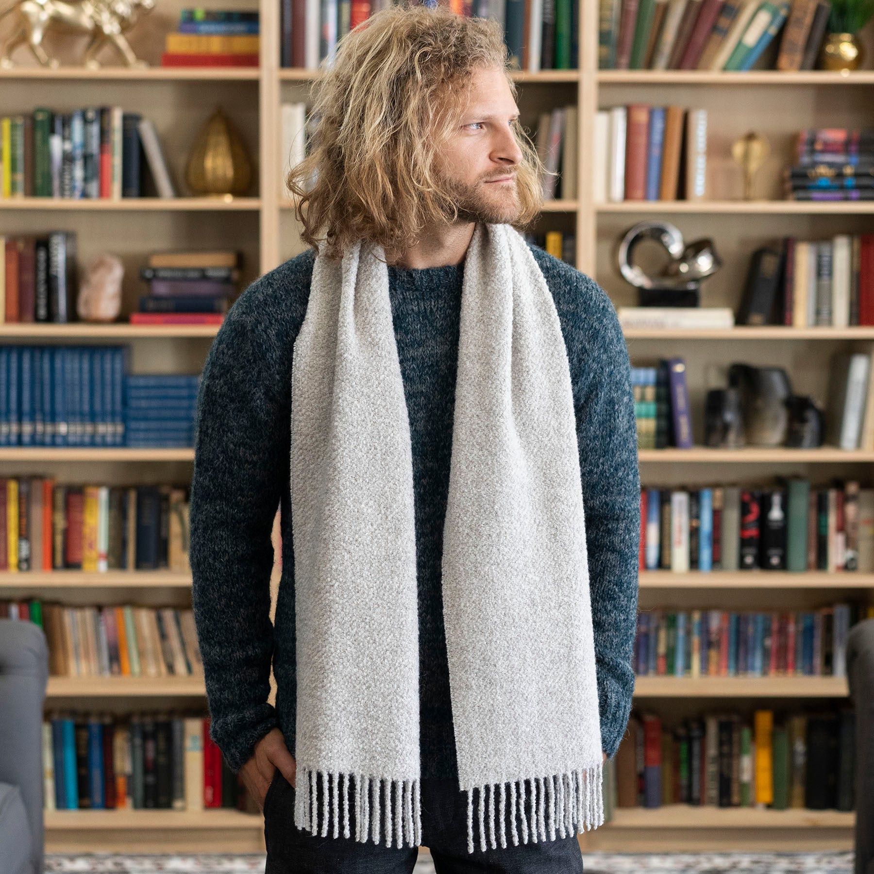 Alpaca & Silk Boucle Scarves