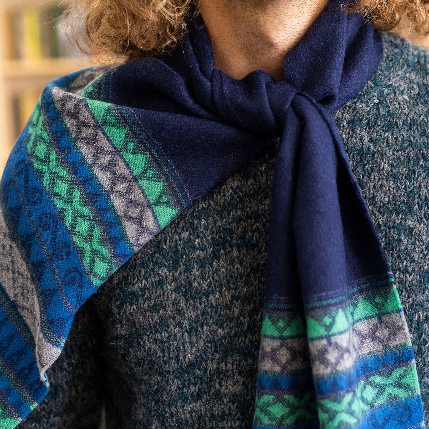 Alpaca Handknit Marled Crewneck Sweaters