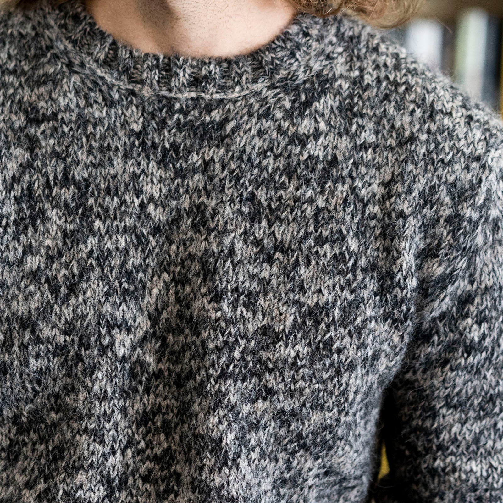 Alpaca Handknit Marled Crewneck Sweaters