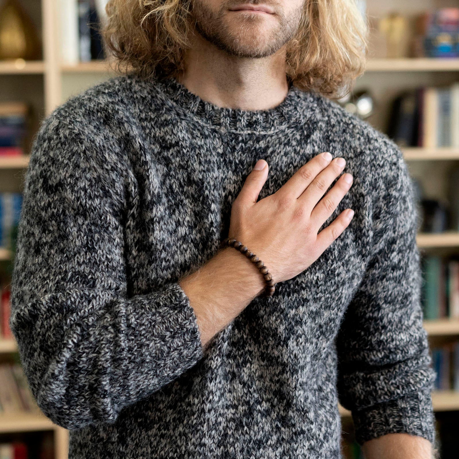 Alpaca Handknit Marled Crewneck Sweaters