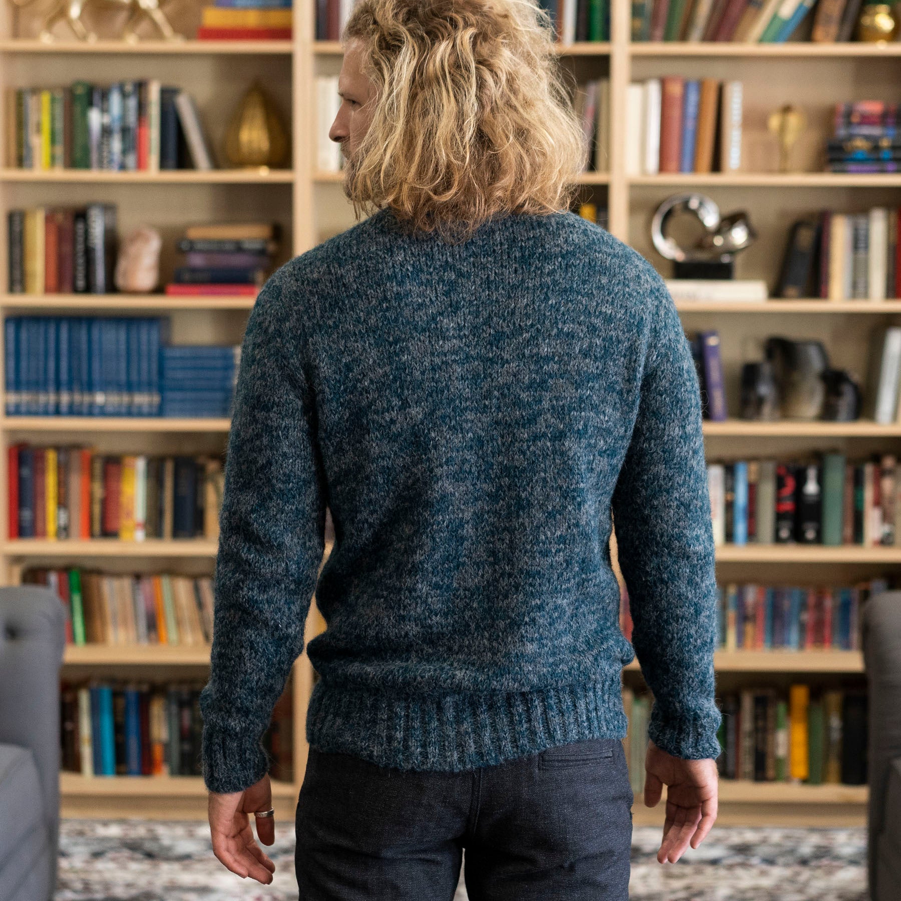 Alpaca Handknit Marled Crewneck Sweaters