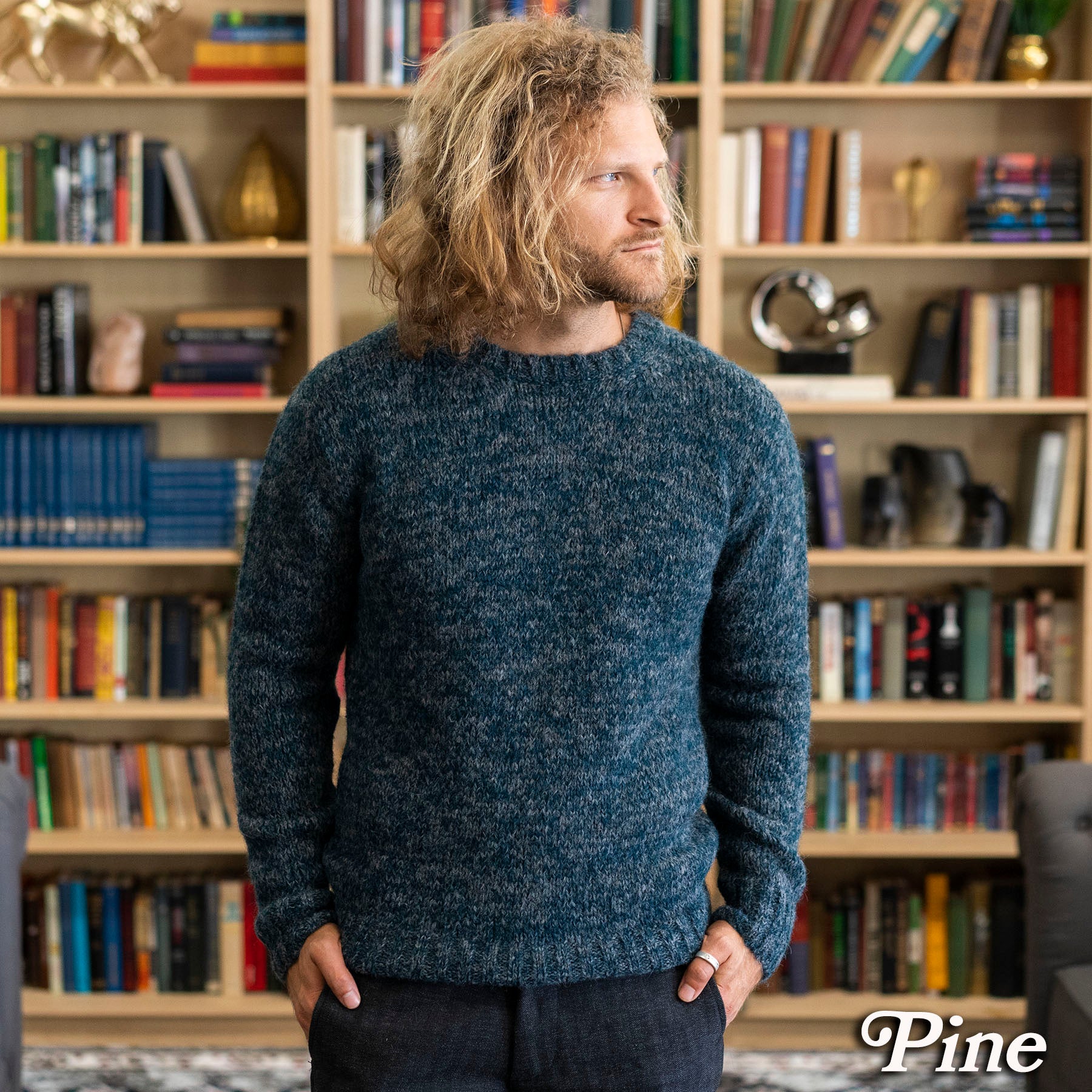 Alpaca Handknit Marled Crewneck Sweaters