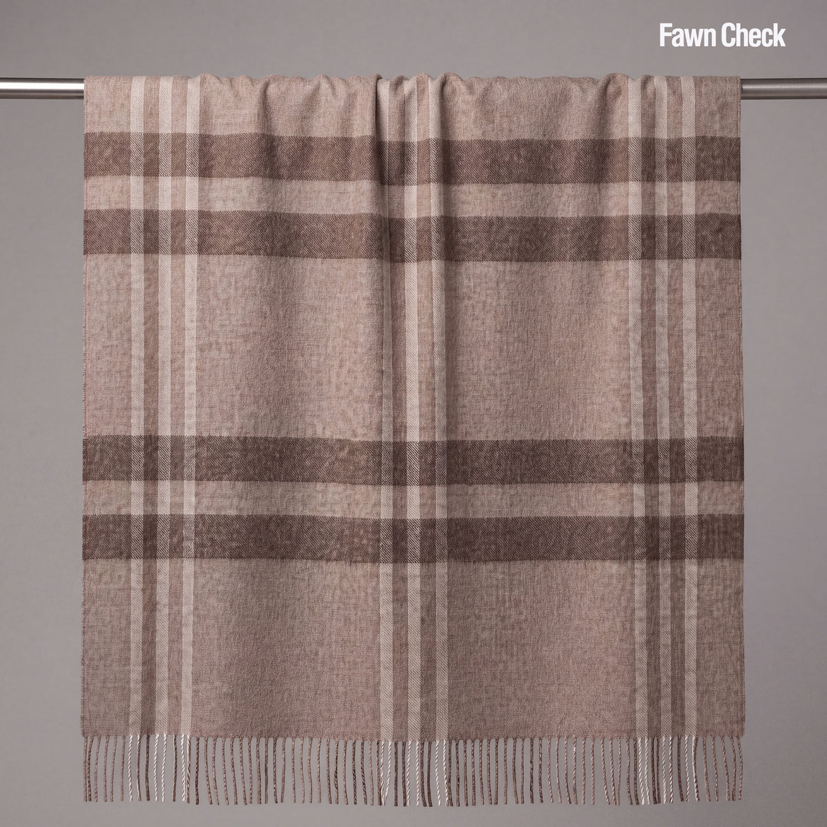 Plaid Check Pure Alpaca Luxury Throw Blanket (4 Colors)