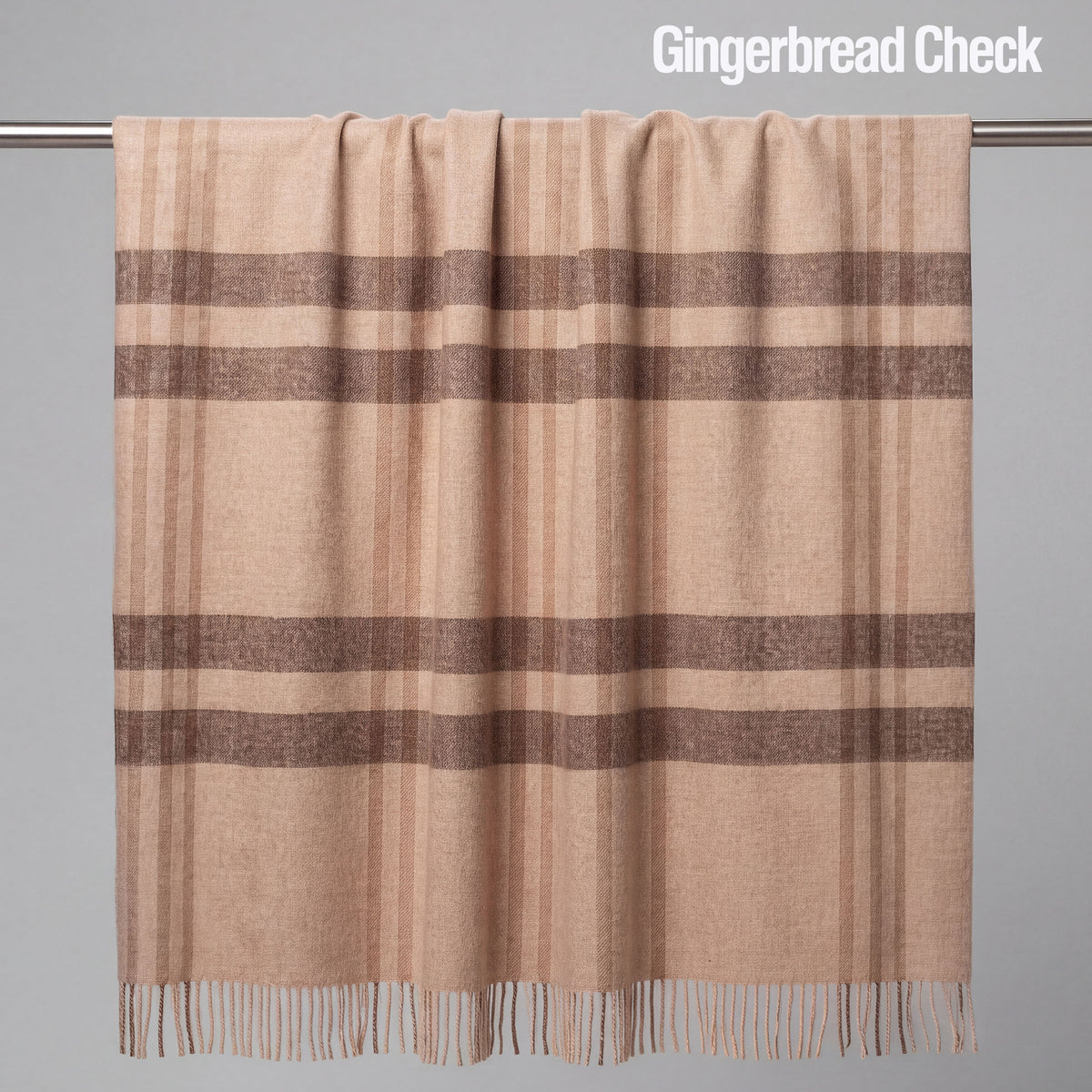 Plaid Check Pure Alpaca Luxury Throw Blanket (4 Colors)