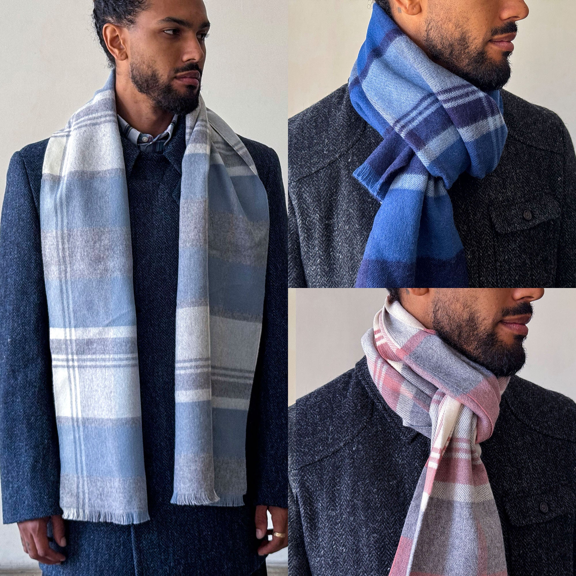 Baby Alpaca Soft Muted Plaid Scarf
