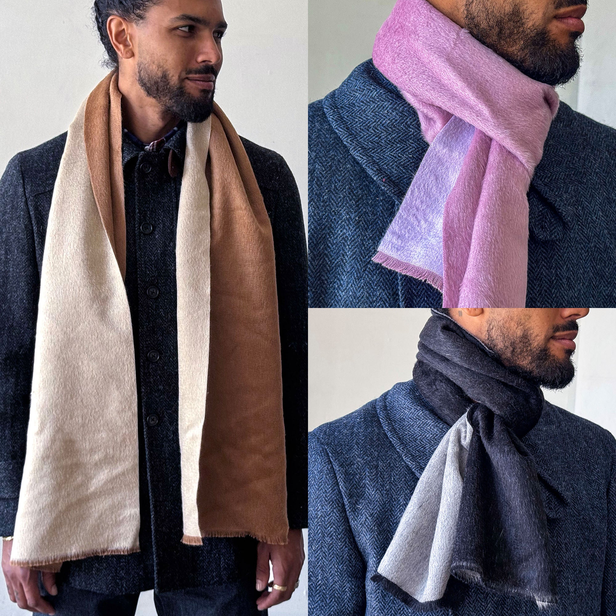 Alpaca Baby Suri Luxe Heavyweight 2-Tone Scarf