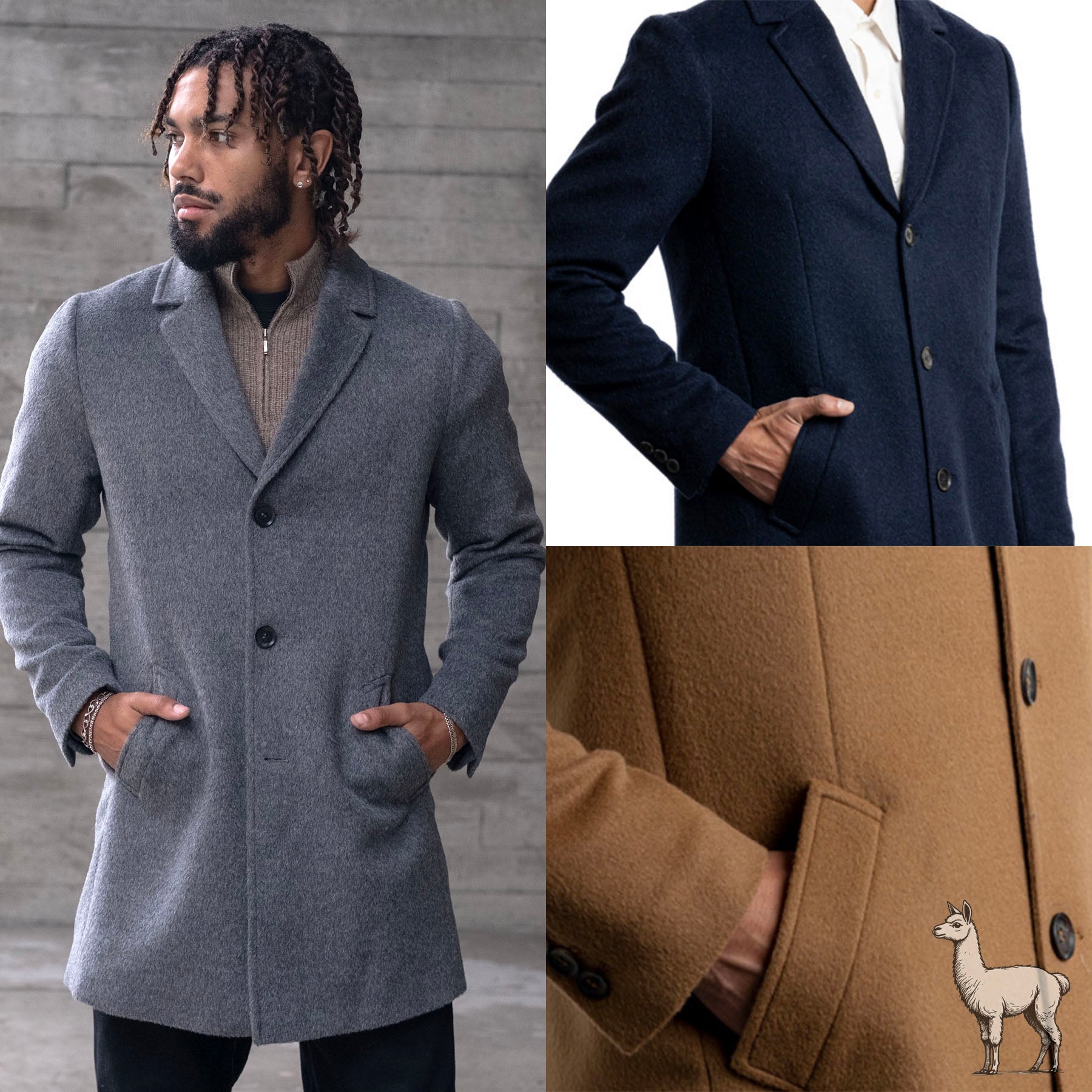 Alpaca Notch Lapel Car Coat