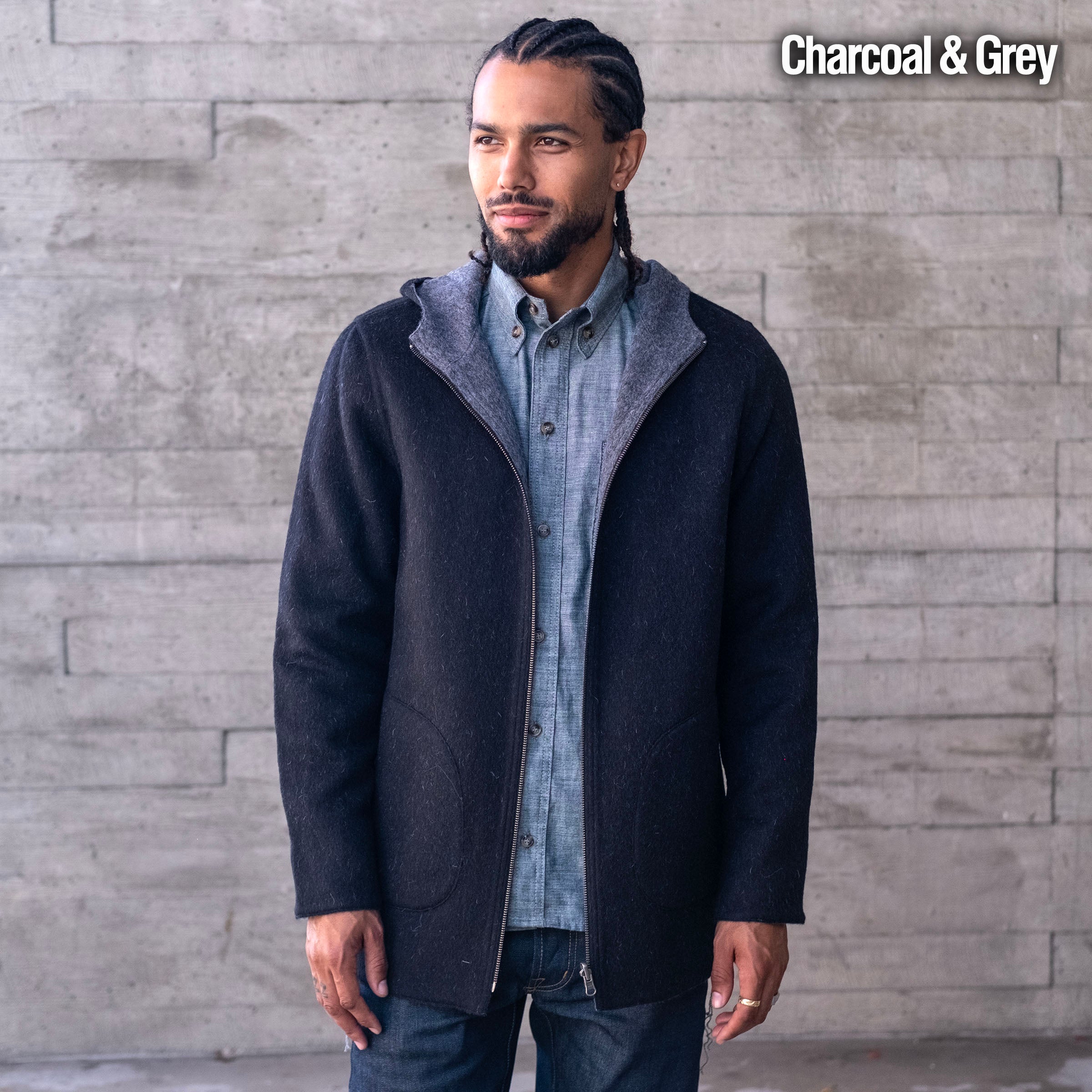 Alpaca Fully Reversible Hooded Coat