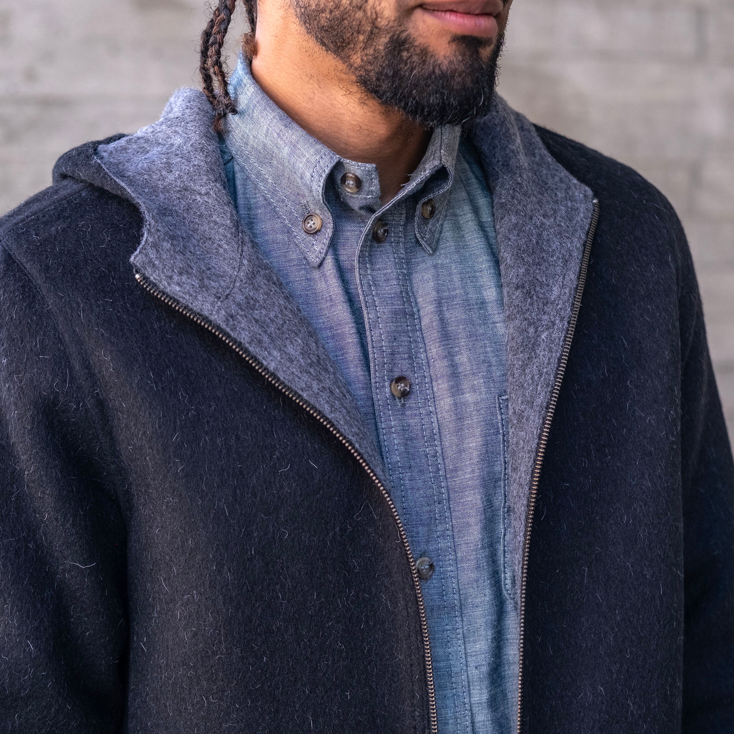 Alpaca Fully Reversible Hooded Coat