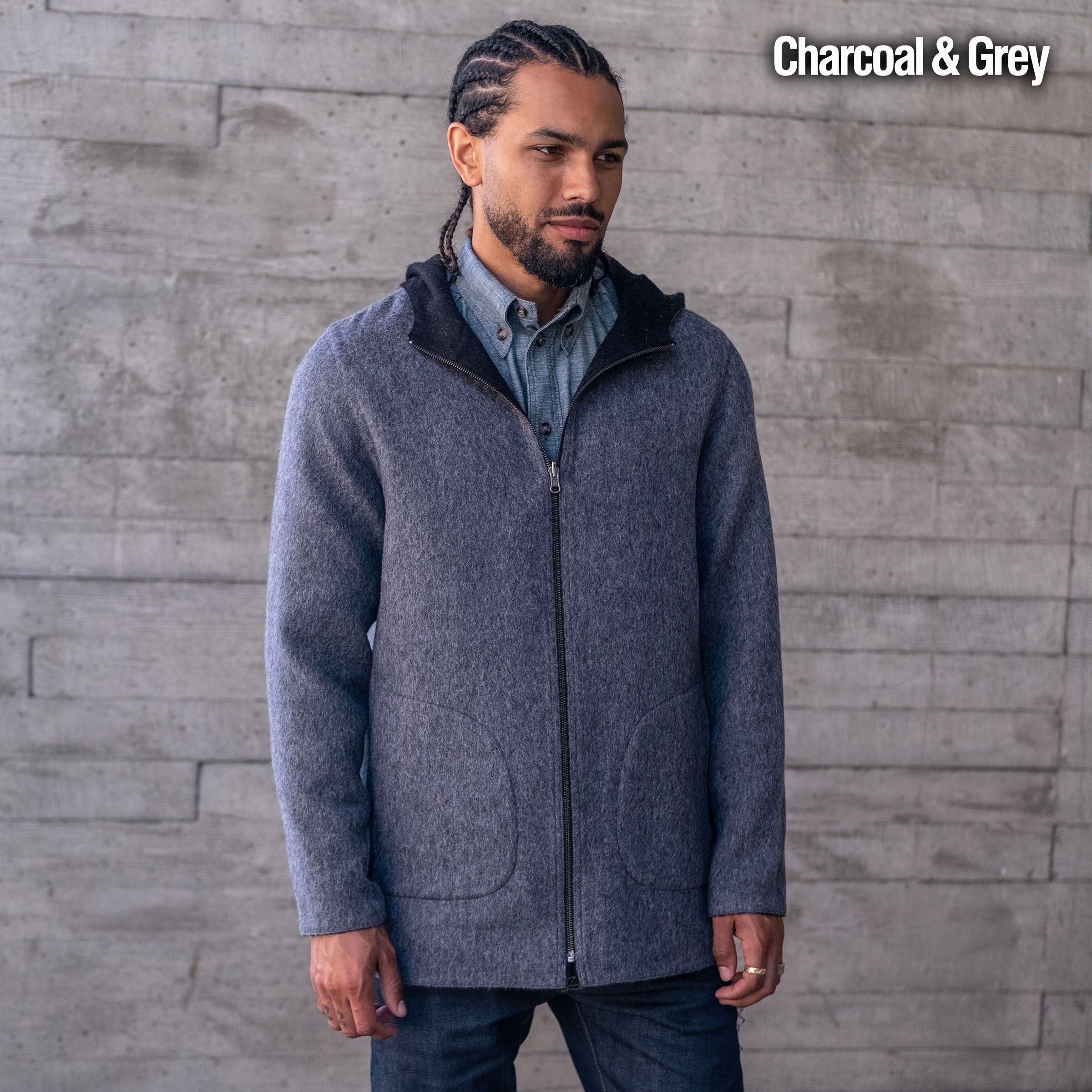 Alpaca Fully Reversible Hooded Coat